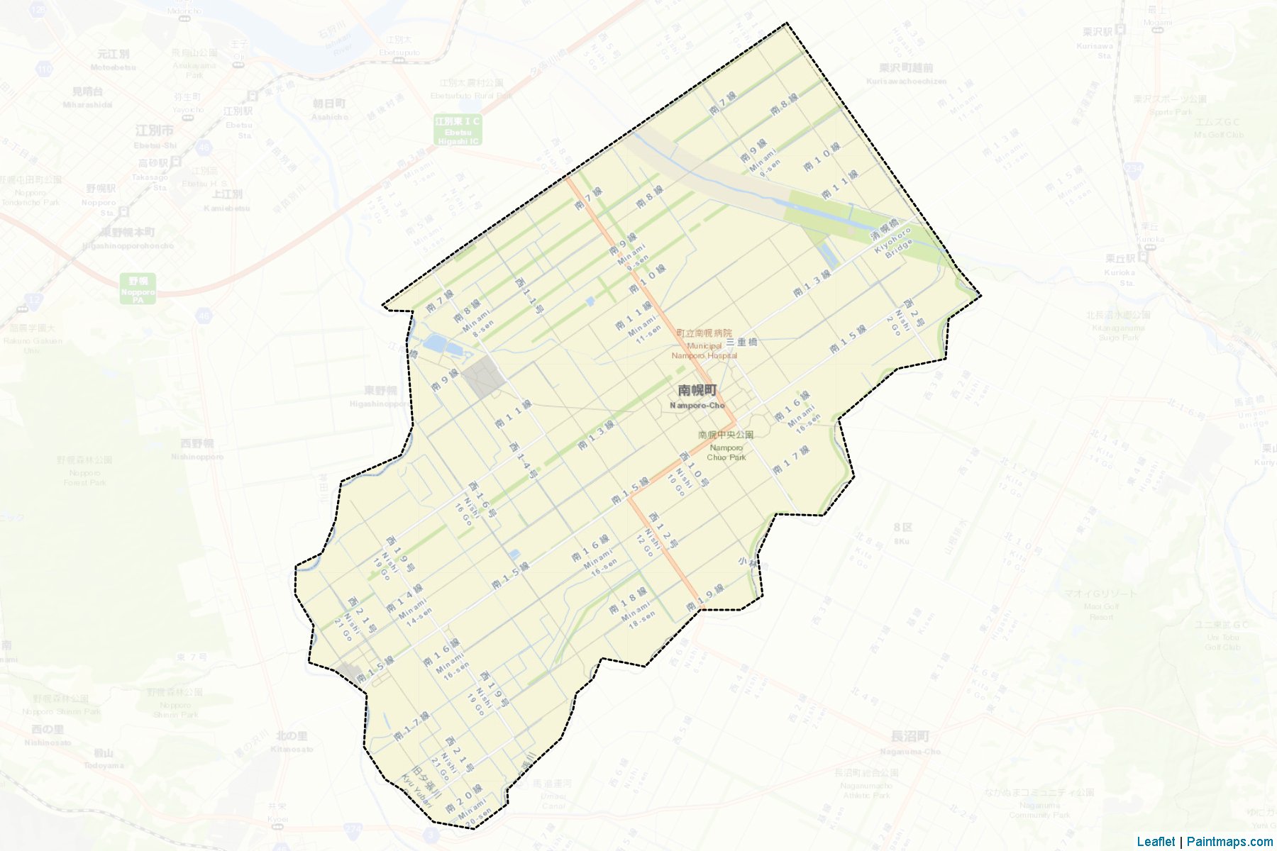 Muestras de recorte de mapas Nanporo (Hokkaido)-2