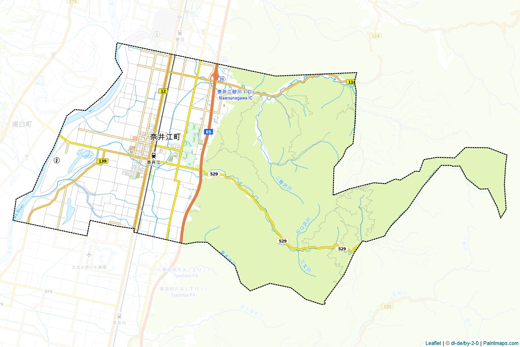 Muestras de recorte de mapas Naie (Hokkaido)-1