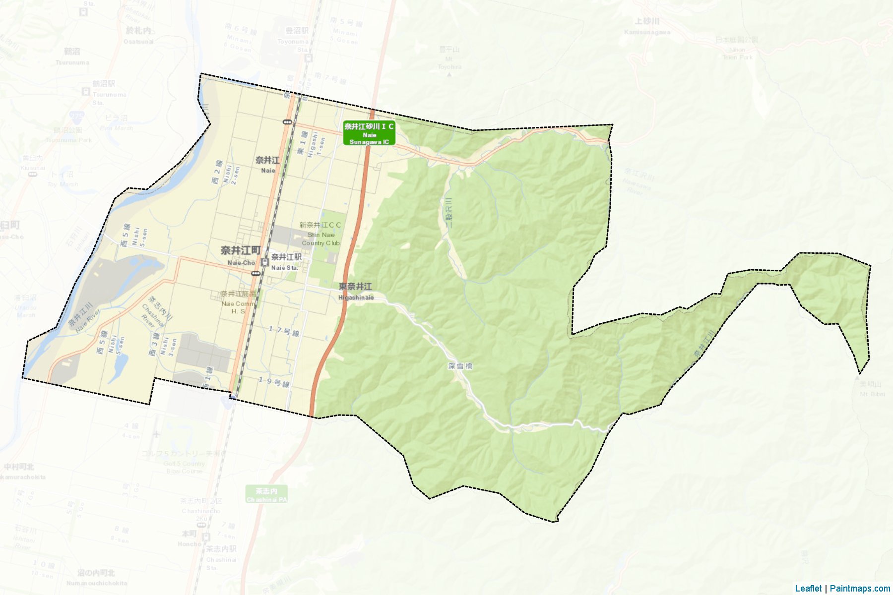 Naie (Hokkaido Prefecture) Map Cropping Samples-2