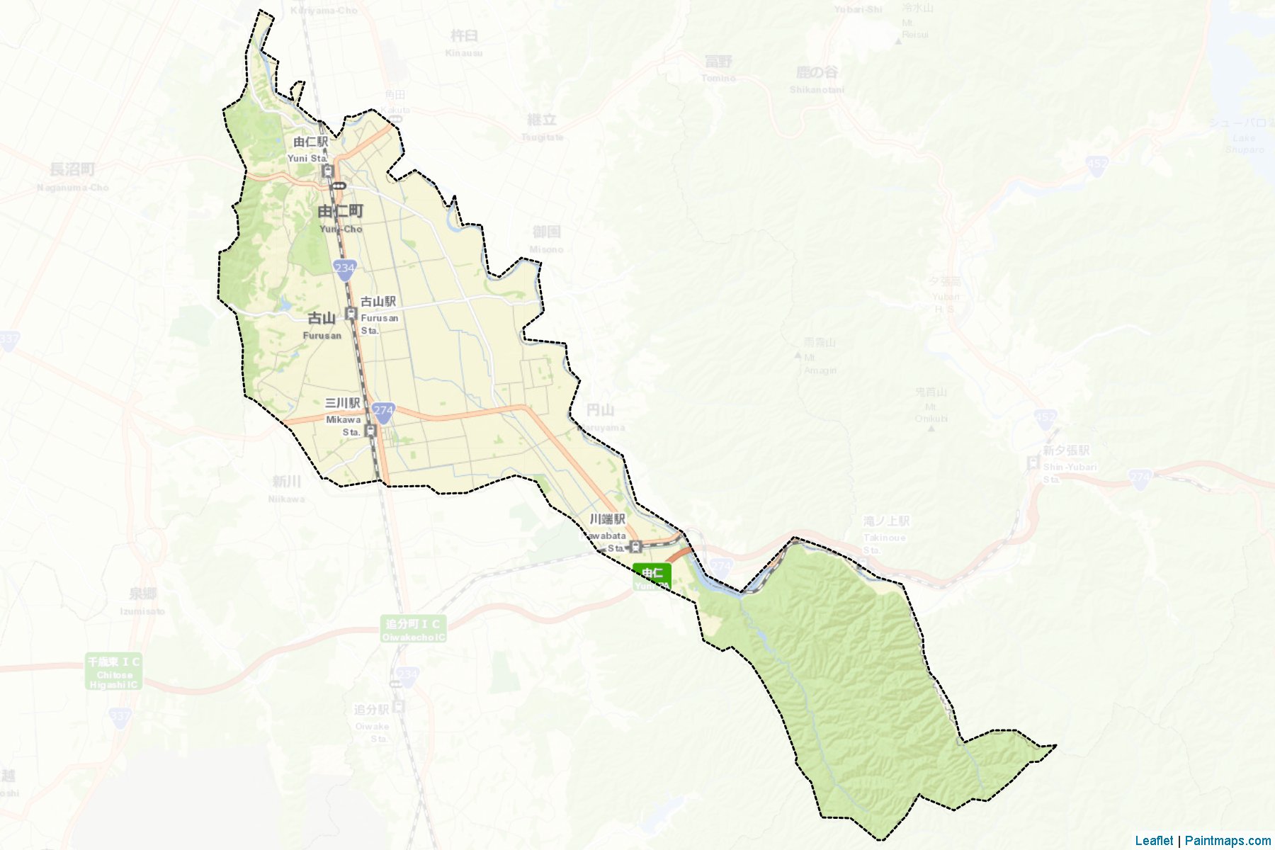 Yuni (Hokkaido Prefecture) Map Cropping Samples-2