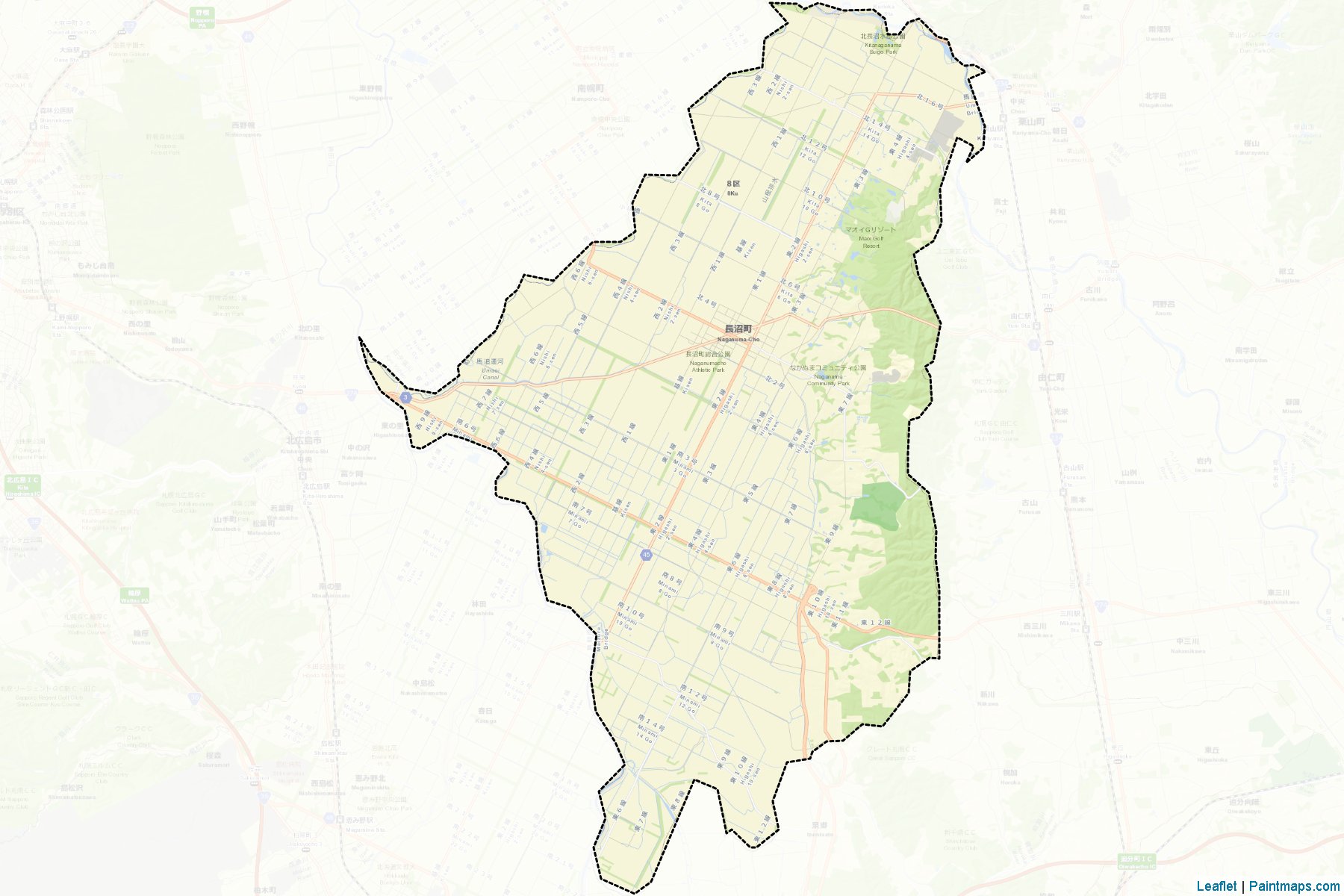 Naganuma (Hokkaido Prefecture) Map Cropping Samples-2