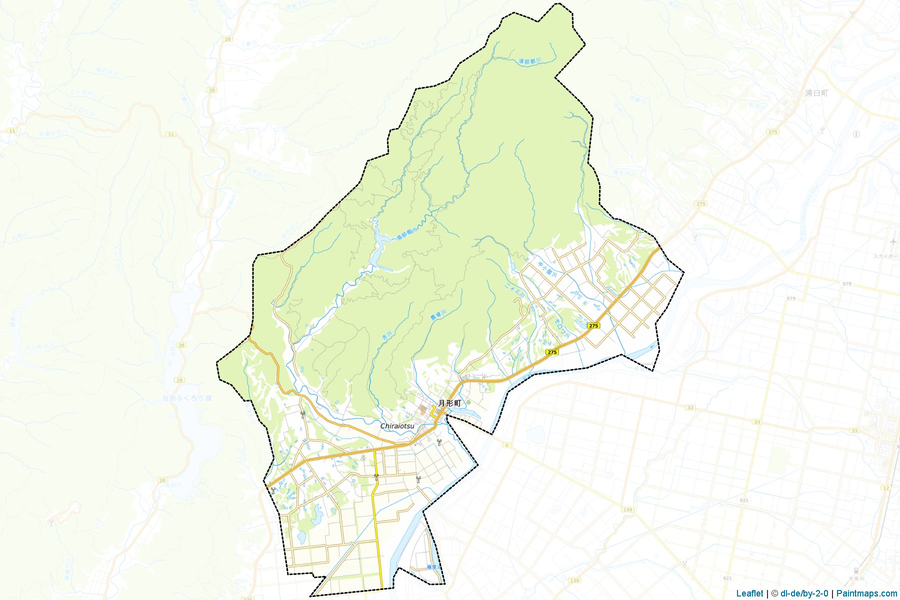 Tsukigata (Hokkaido Prefecture) Map Cropping Samples-1