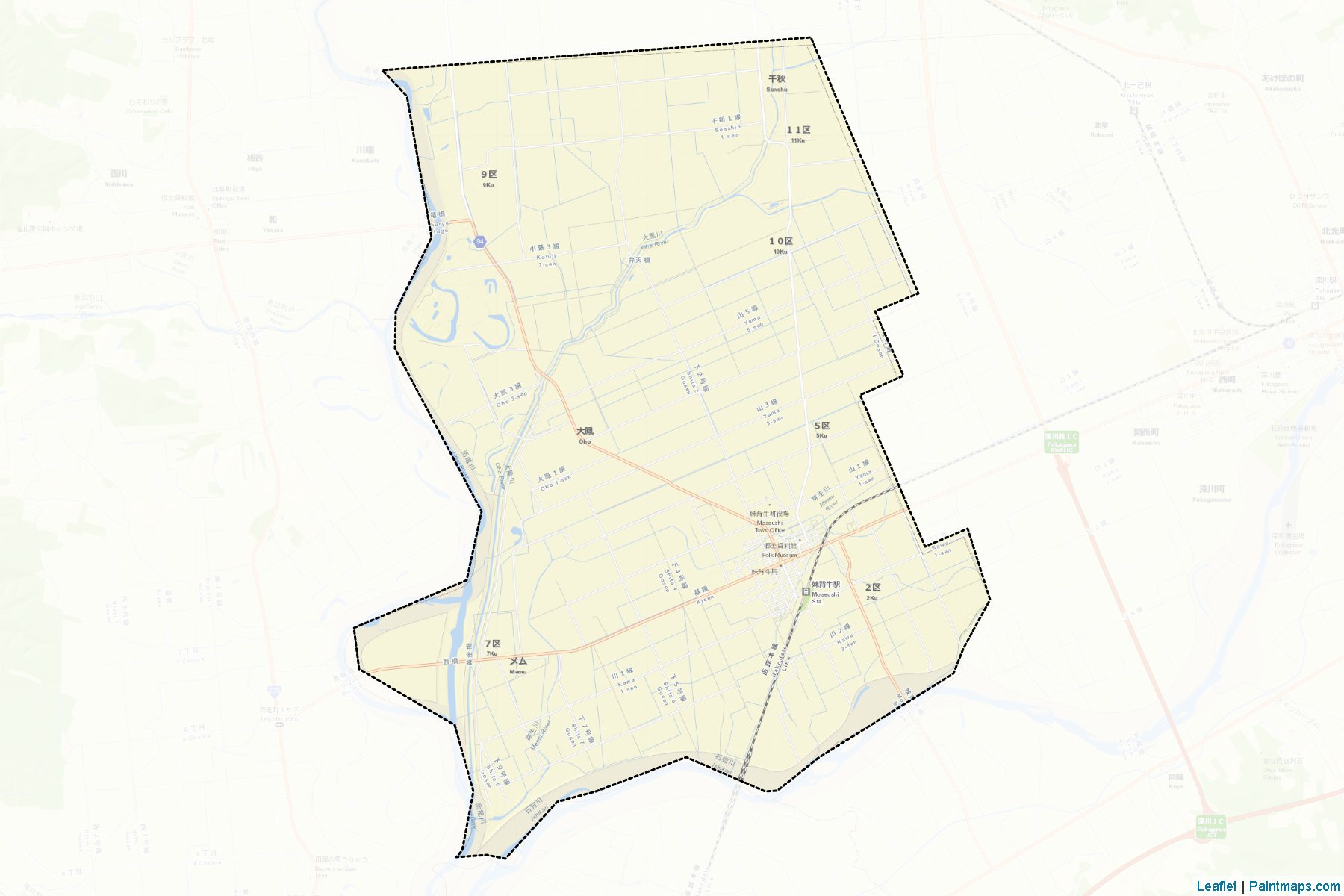 Moseushi (Hokkaido Prefecture) Map Cropping Samples-2