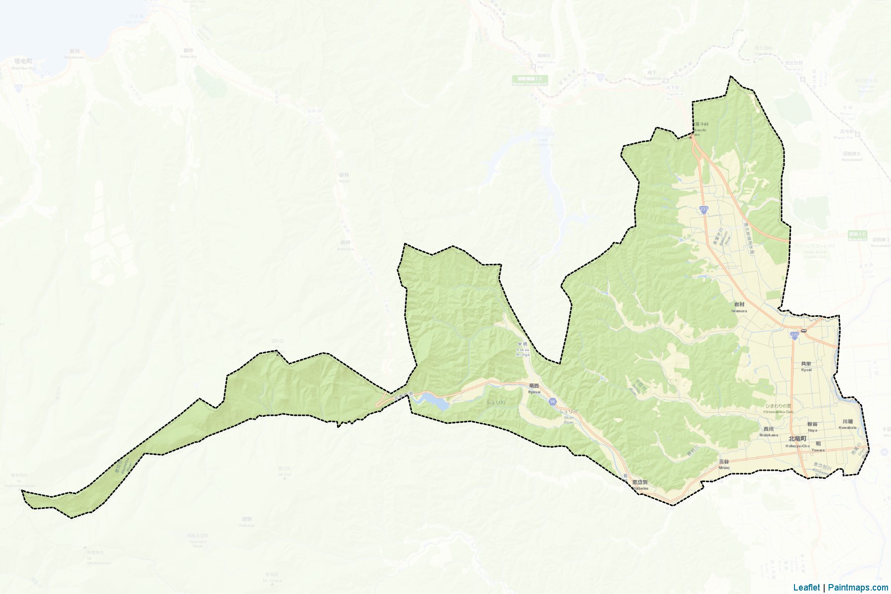 Hokuryu (Hokkaido Prefecture) Map Cropping Samples-2