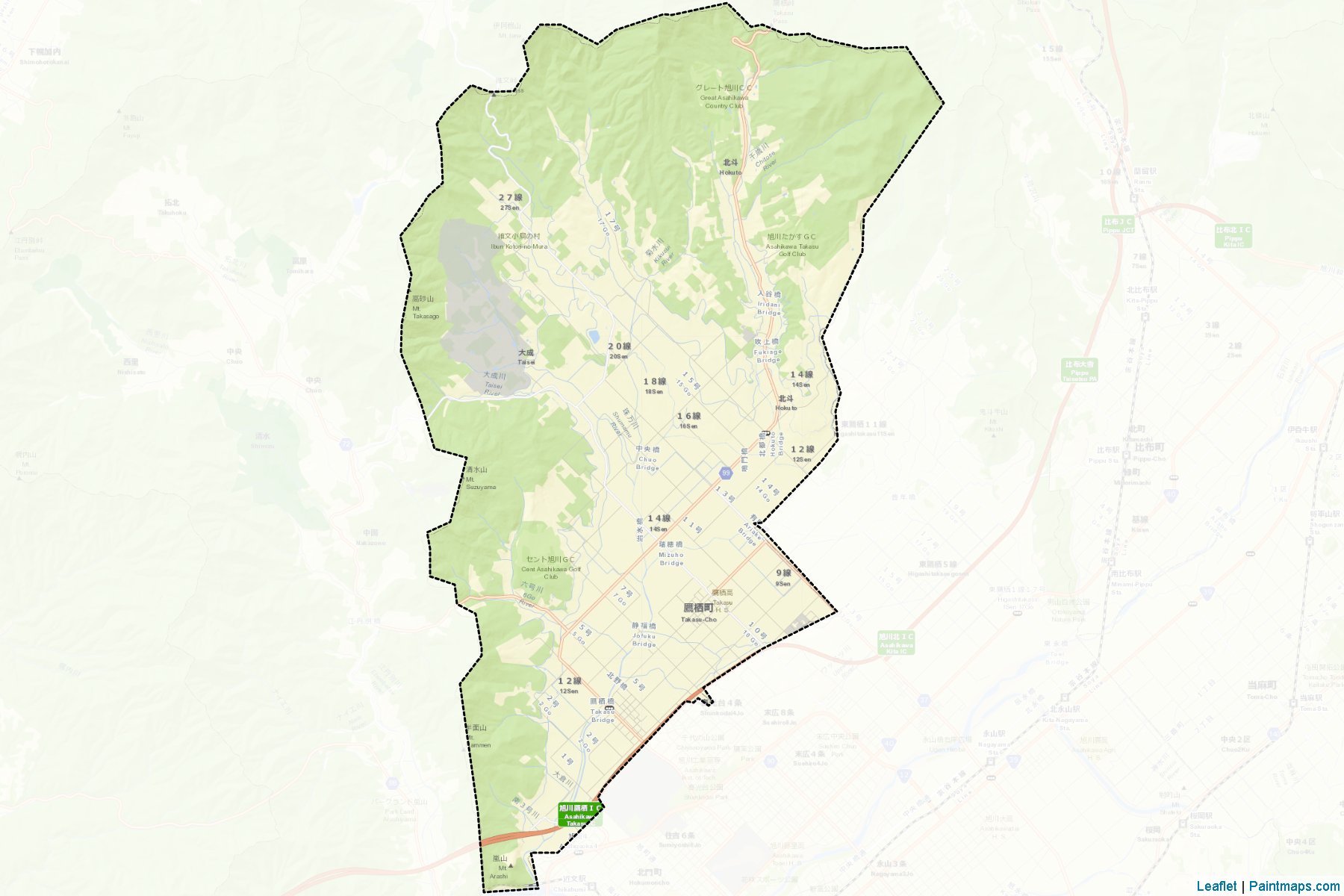 Takasu (Hokkaido Prefecture) Map Cropping Samples-2