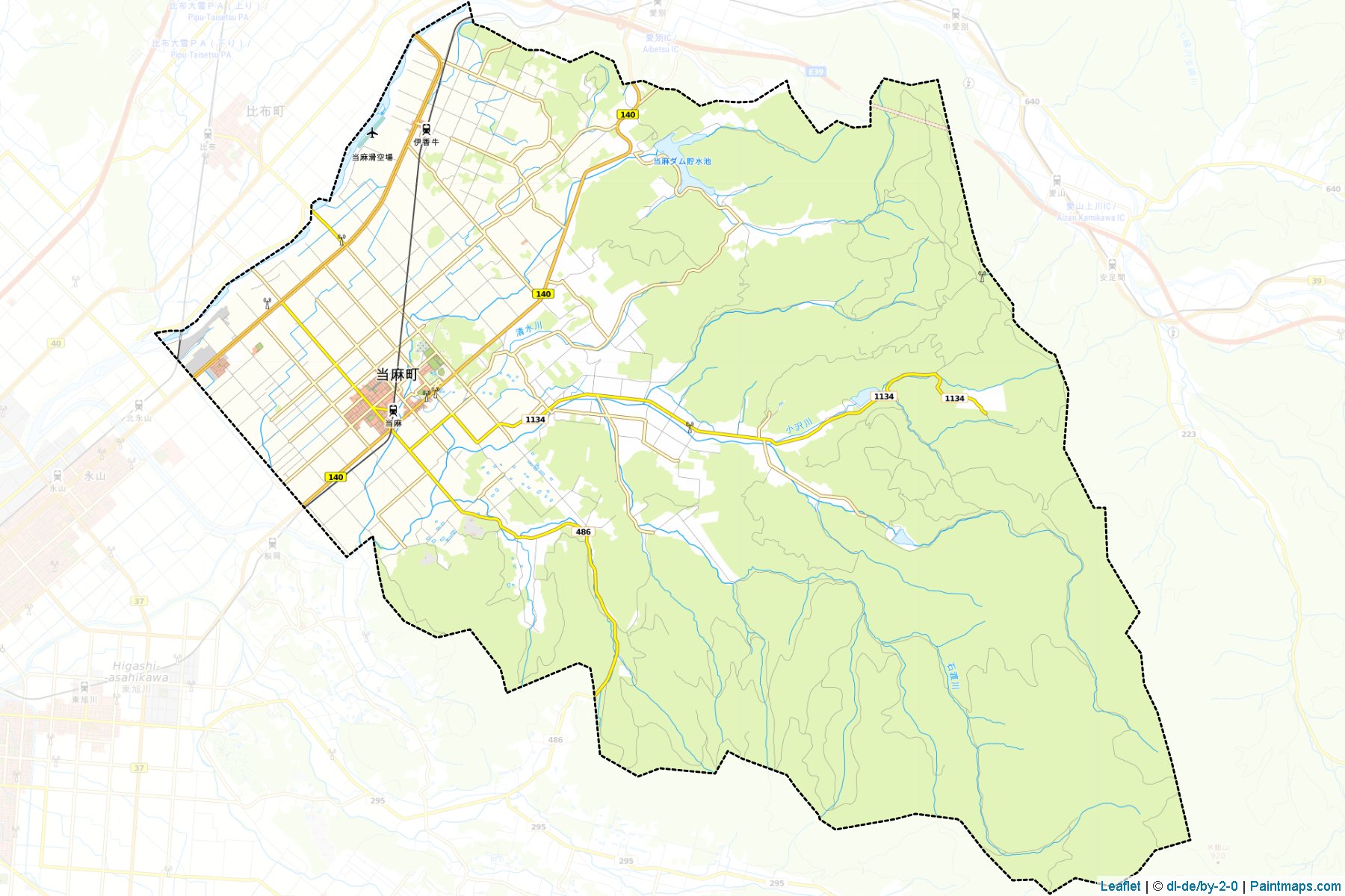 Muestras de recorte de mapas Toma (Hokkaido)-1