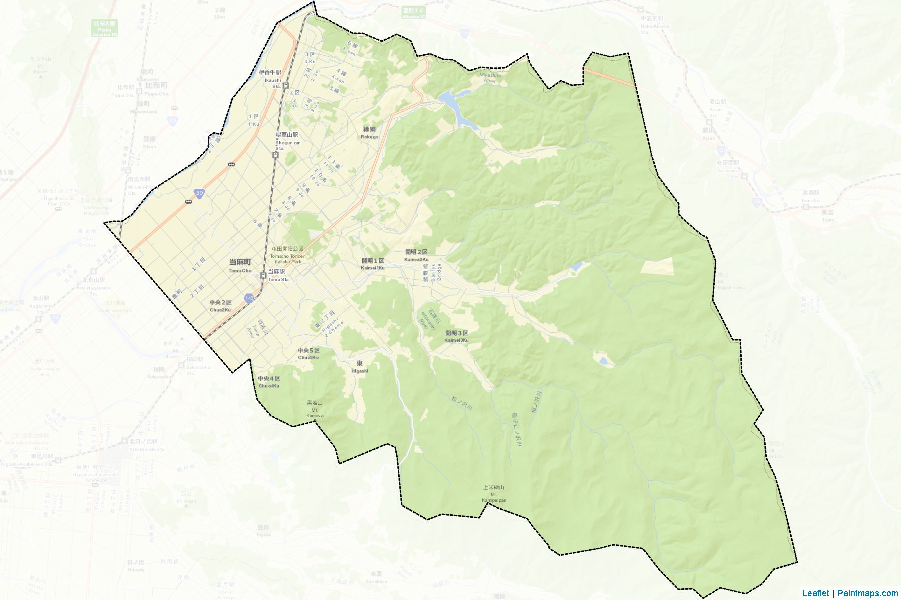 Toma (Hokkaido Prefecture) Map Cropping Samples-2