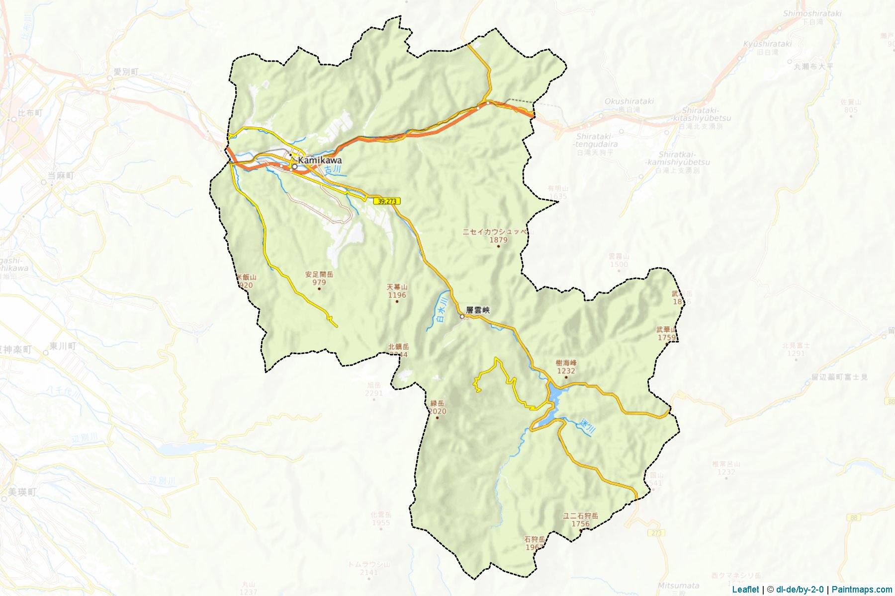 Kamikawa (Hokkaido Prefecture) Map Cropping Samples-1