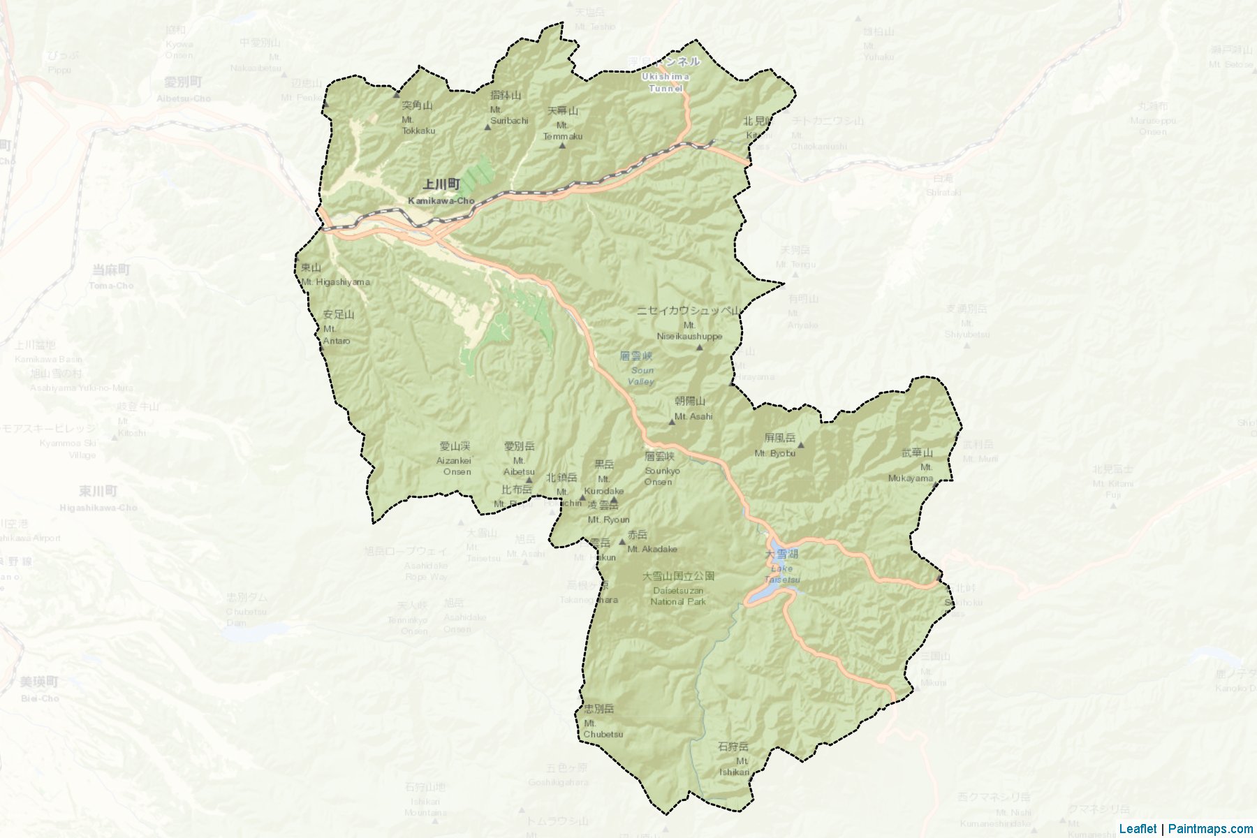 Kamikawa (Hokkaido Prefecture) Map Cropping Samples-2