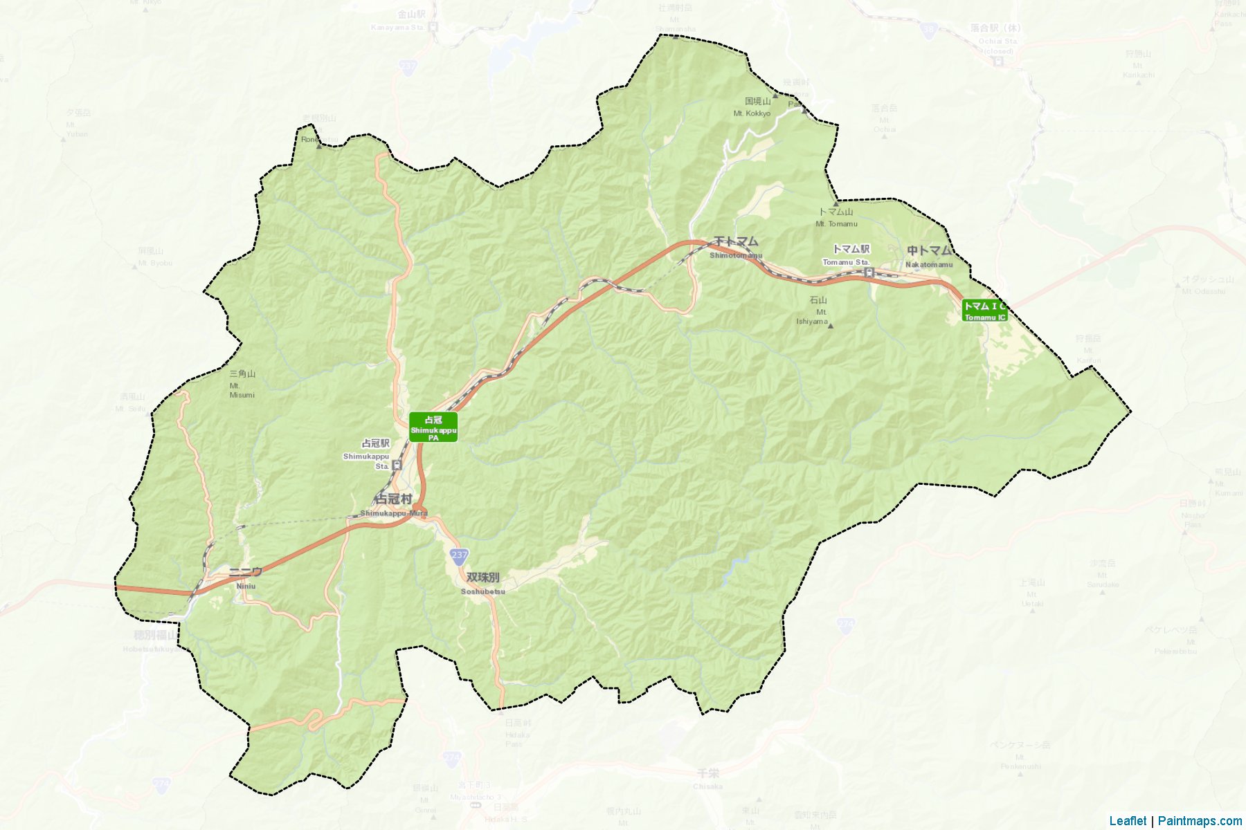 Shimukappu (Hokkaido Prefecture) Map Cropping Samples-2