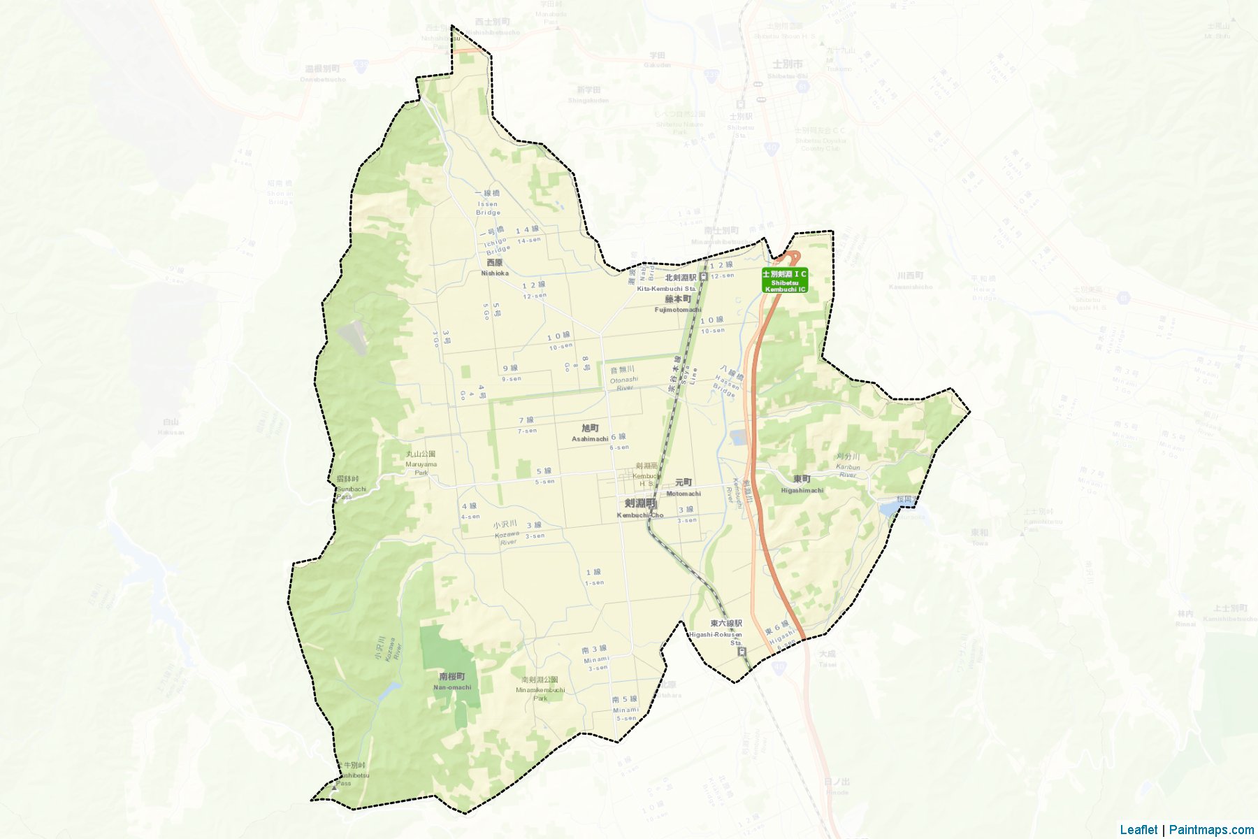 Kenbuchi (Hokkaido Prefecture) Map Cropping Samples-2