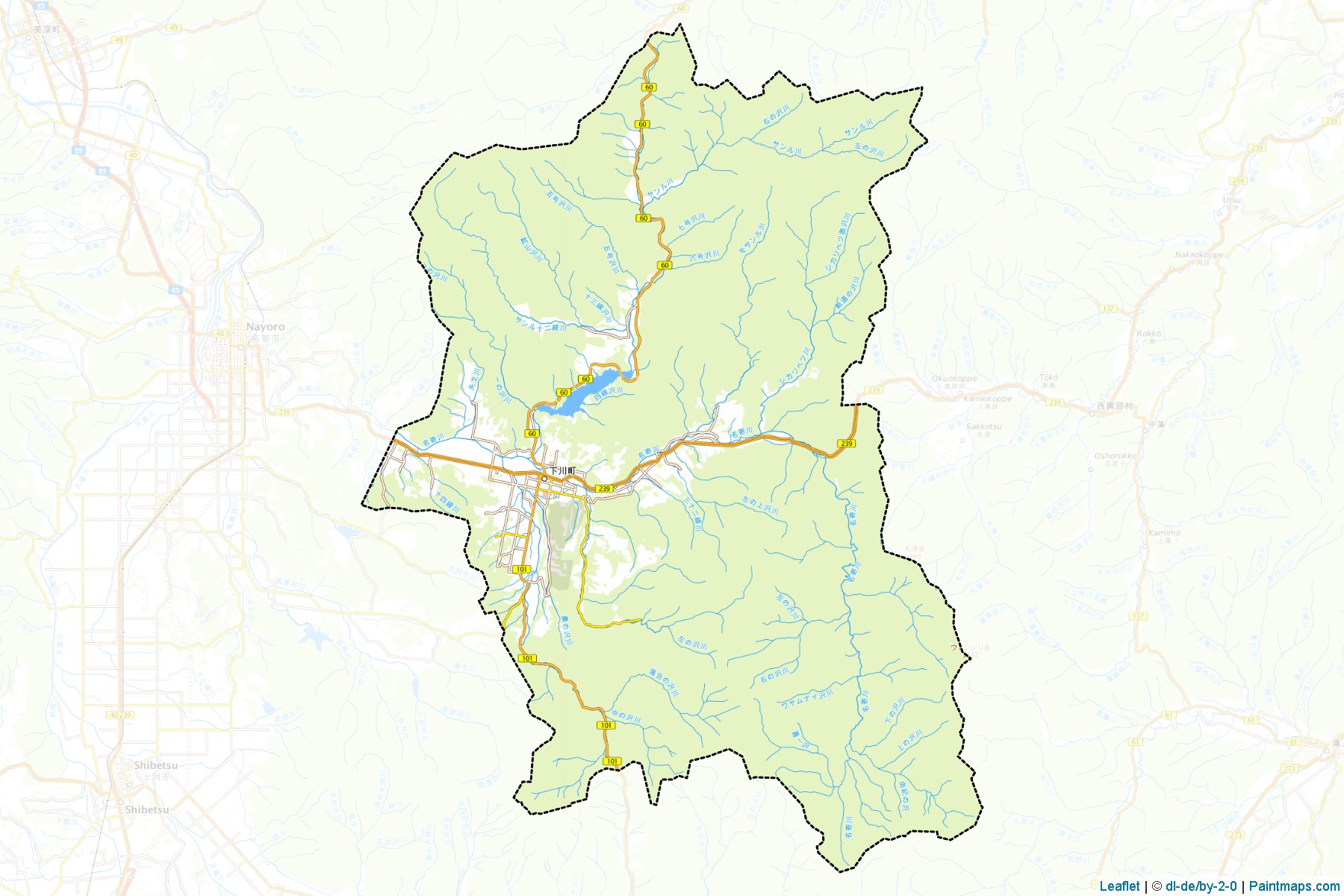 Shimokawa (Hokkaido Prefecture) Map Cropping Samples-1