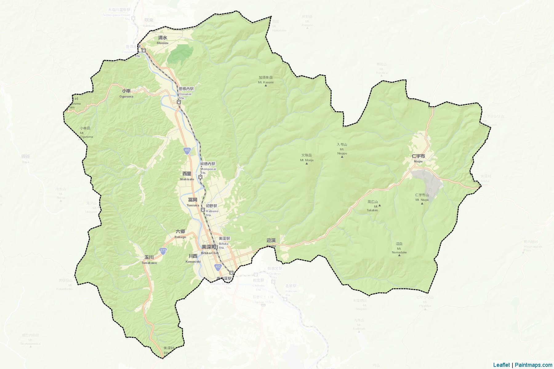 Muestras de recorte de mapas Bifuka (Hokkaido)-2