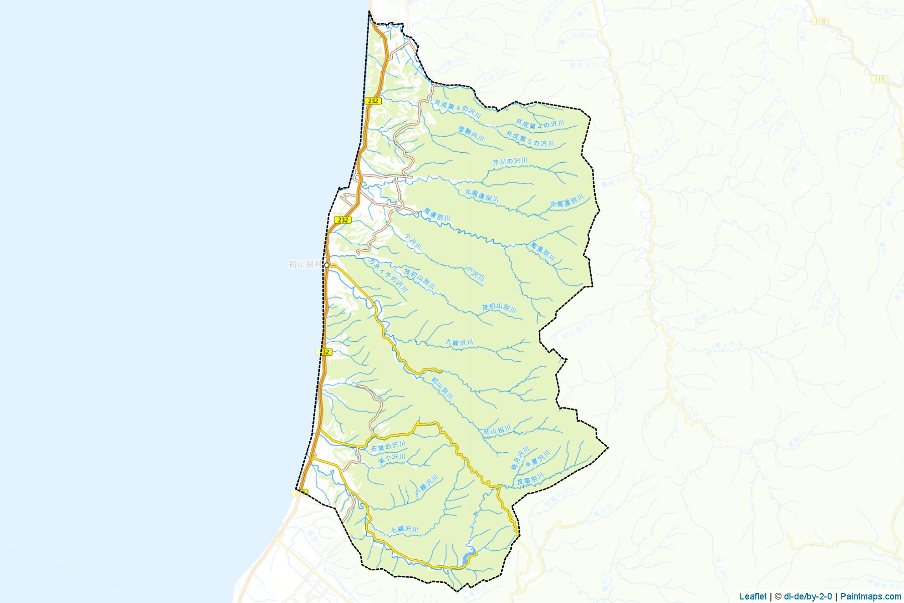 Shosanbetsu (Hokkaido Prefecture) Map Cropping Samples-1