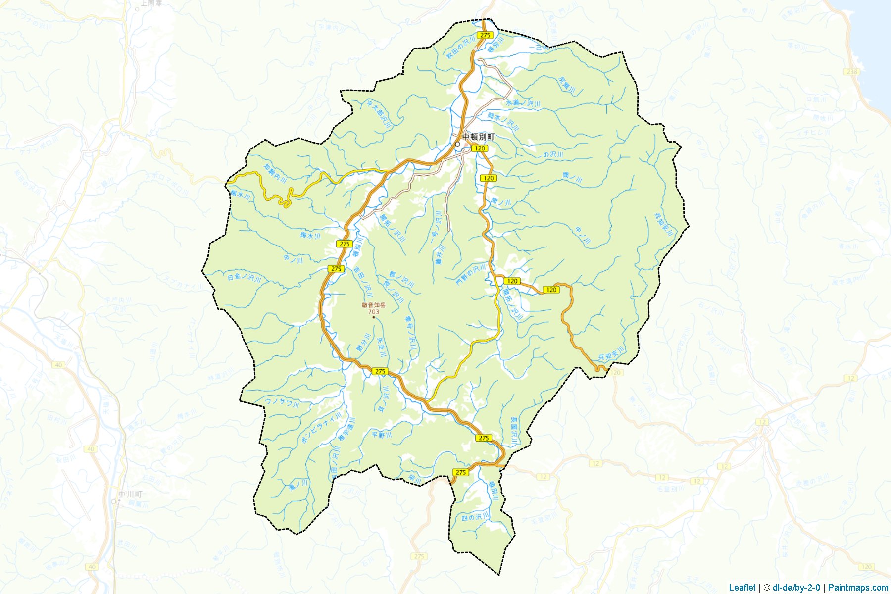 Nakatonbetsu (Hokkaido Prefecture) Map Cropping Samples-1