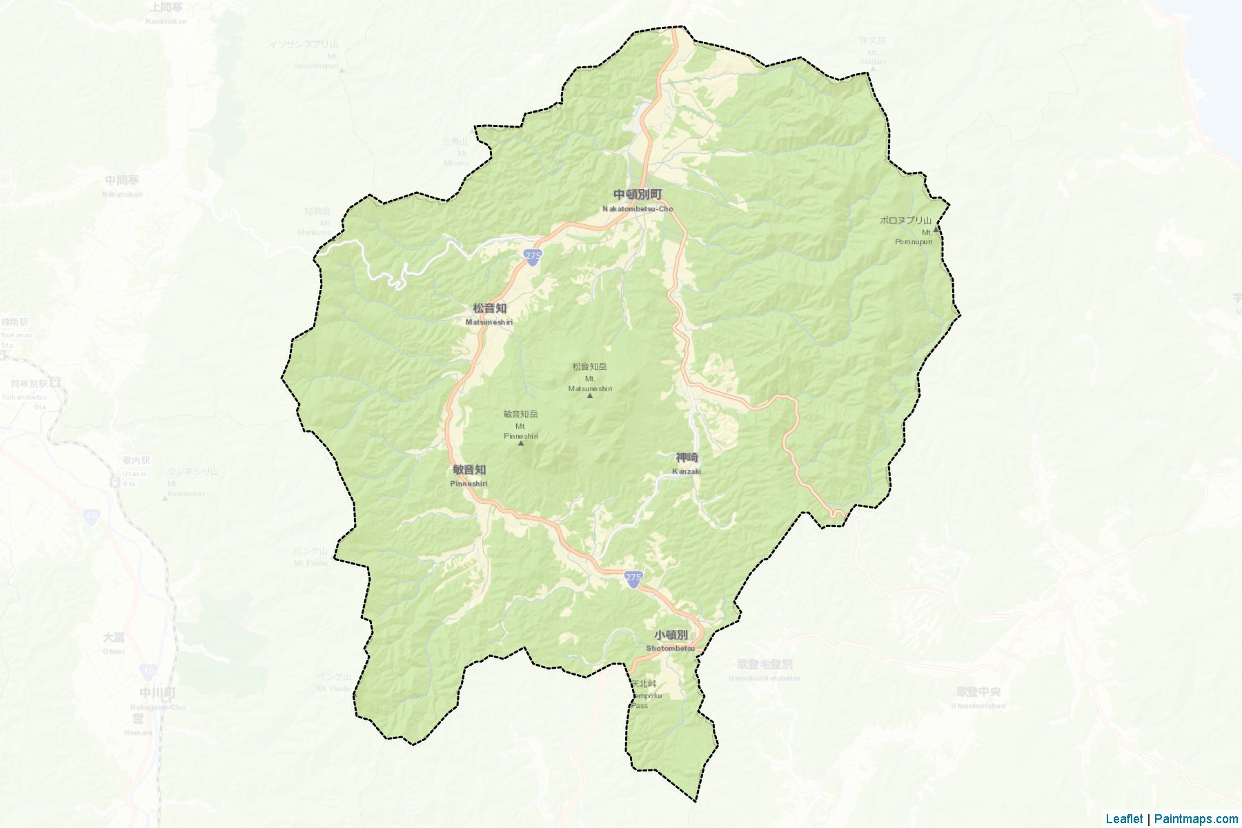 Nakatonbetsu (Hokkaido Prefecture) Map Cropping Samples-2