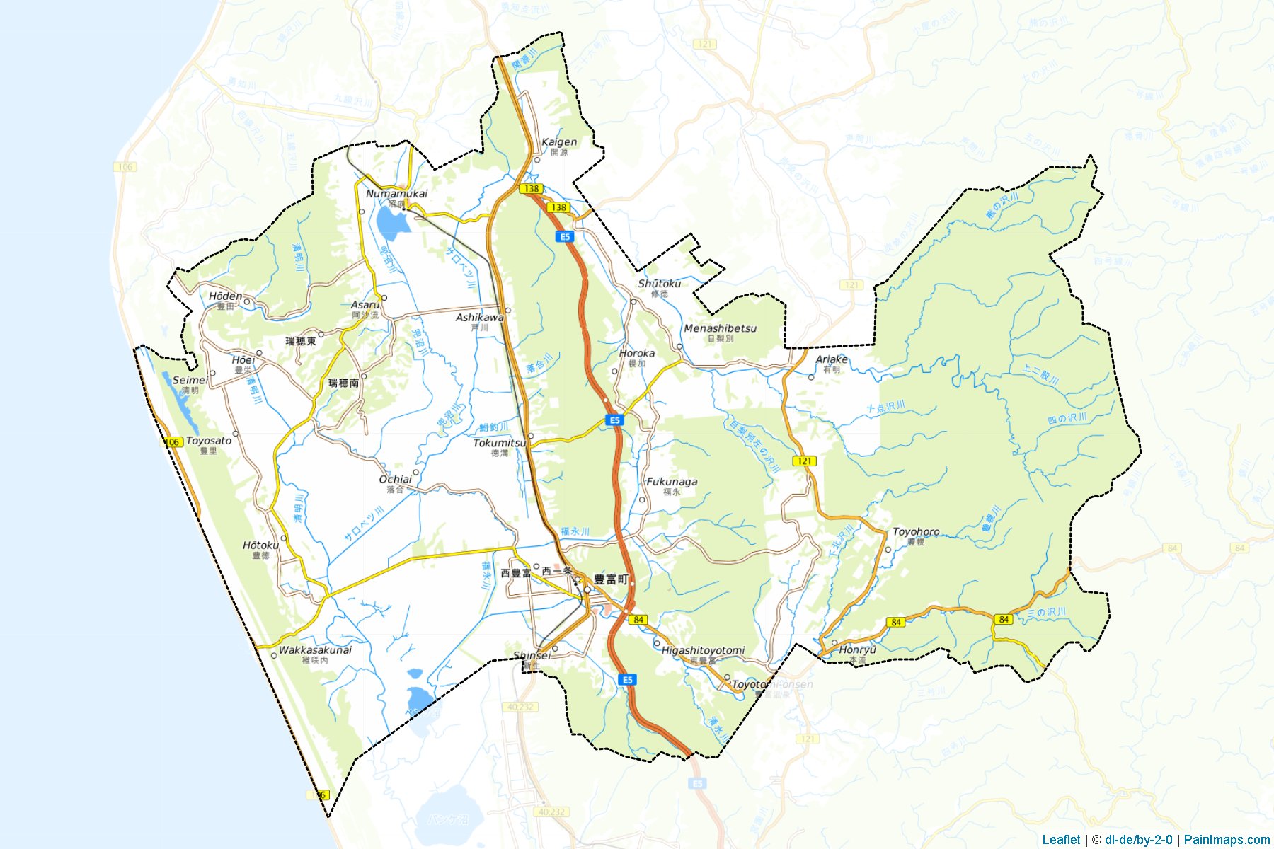 Muestras de recorte de mapas Toyotomi (Hokkaido)-1