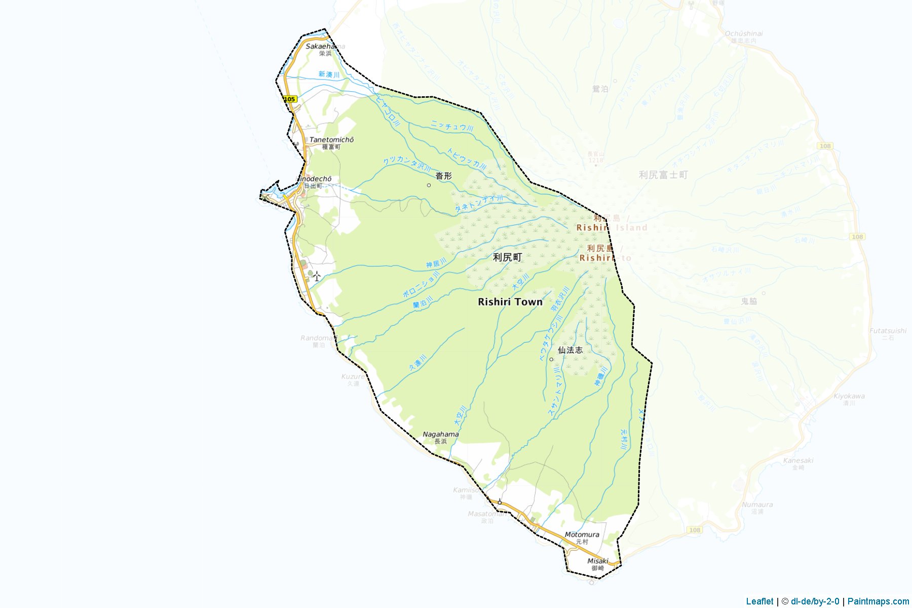 Rishiri (Hokkaido Prefecture) Map Cropping Samples-1