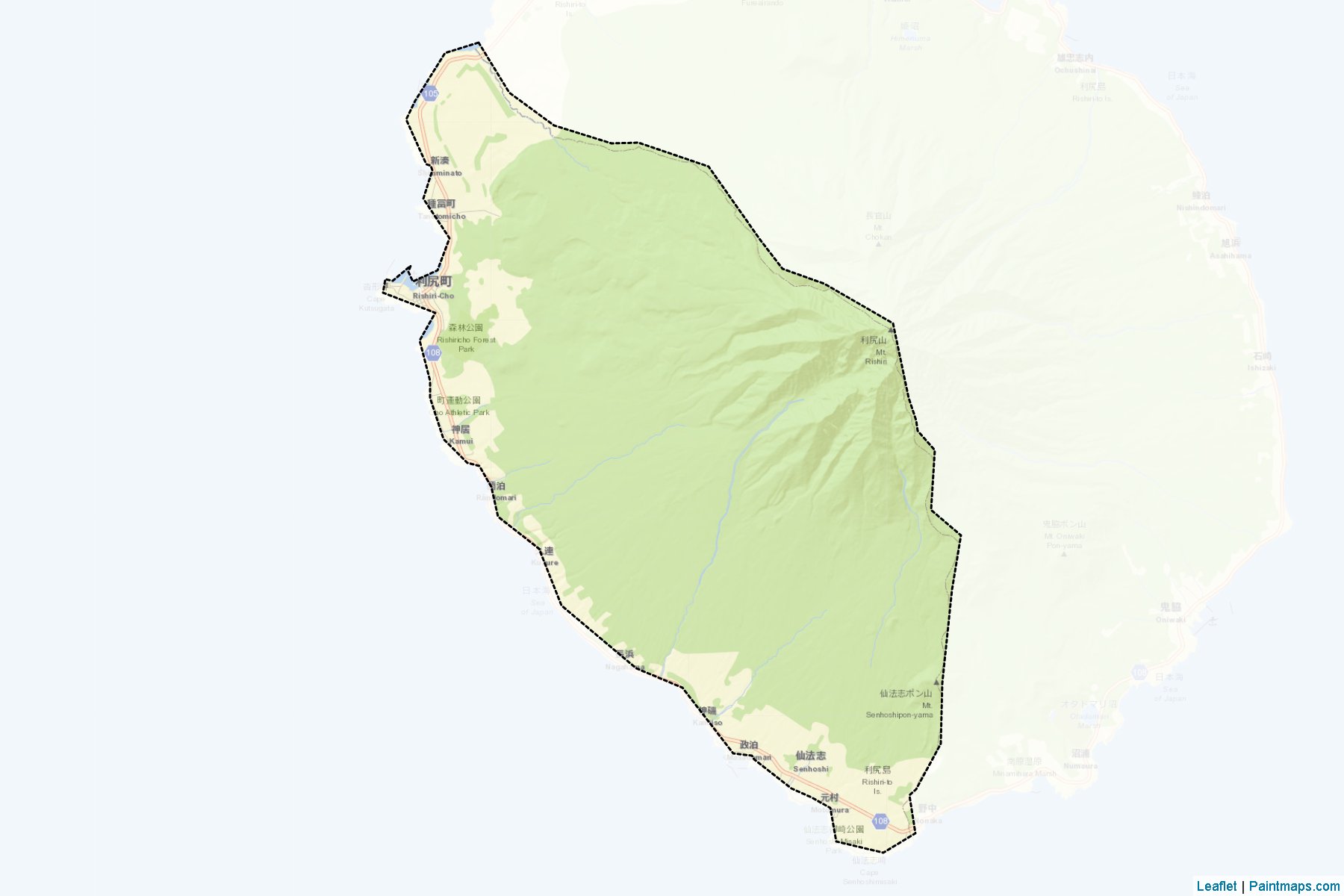 Rishiri (Hokkaido Prefecture) Map Cropping Samples-2