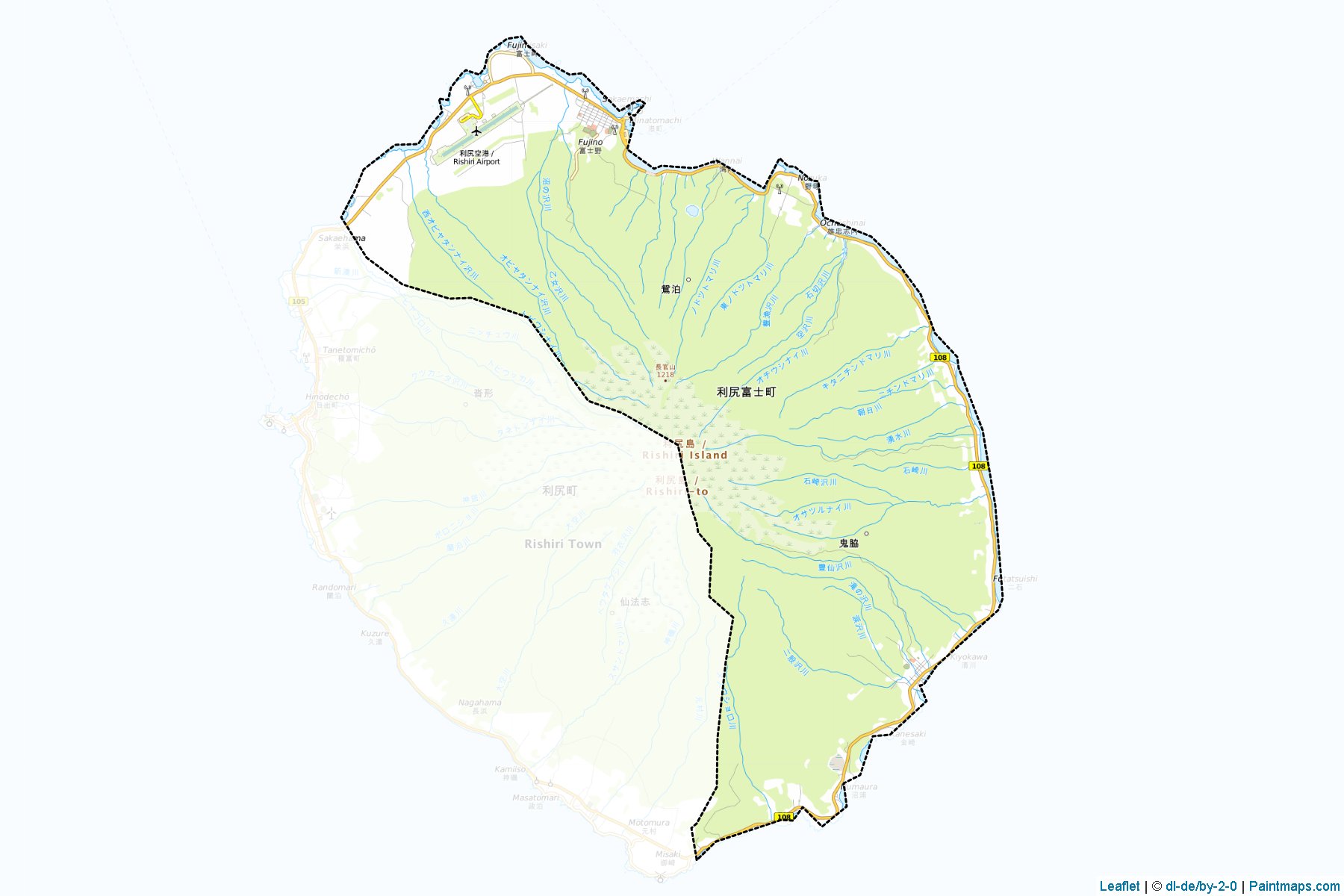 Rishirifuji (Hokkaido Prefecture) Map Cropping Samples-1