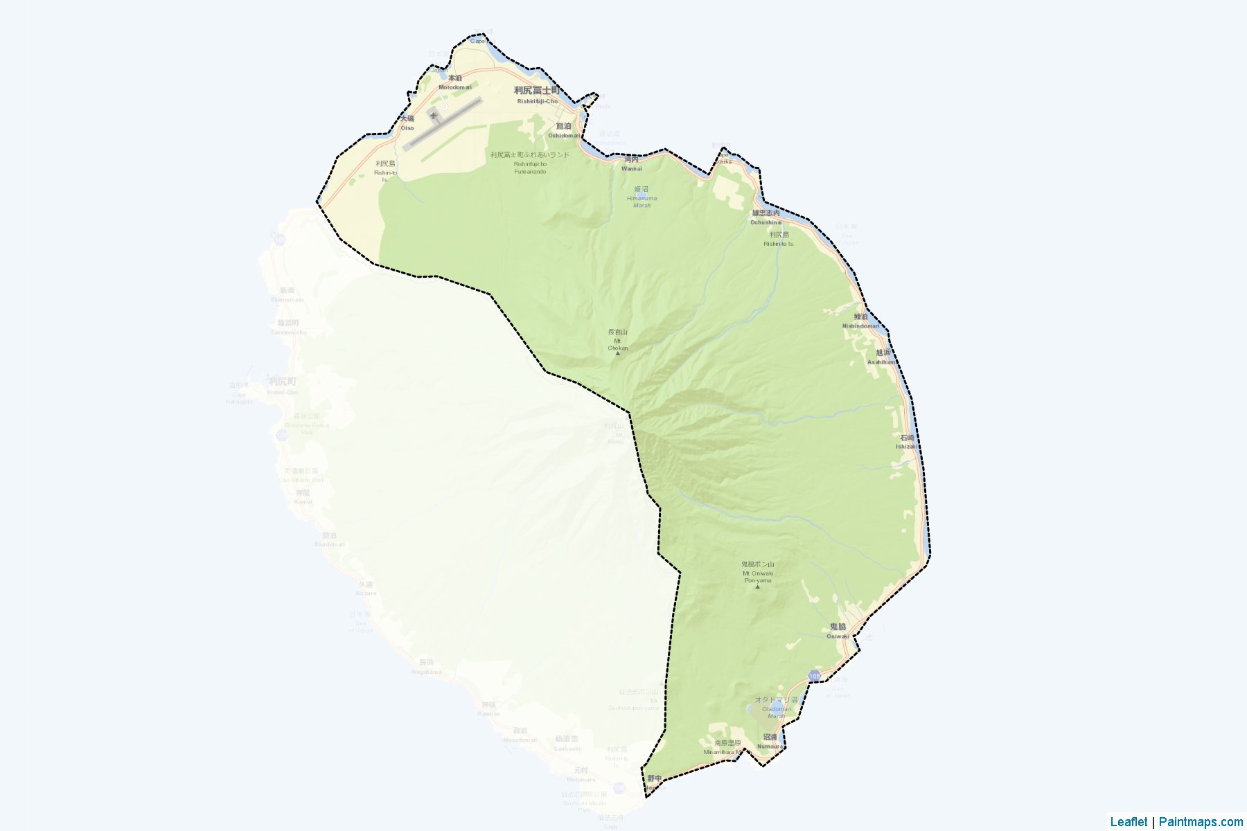 Rishirifuji (Hokkaido Prefecture) Map Cropping Samples-2