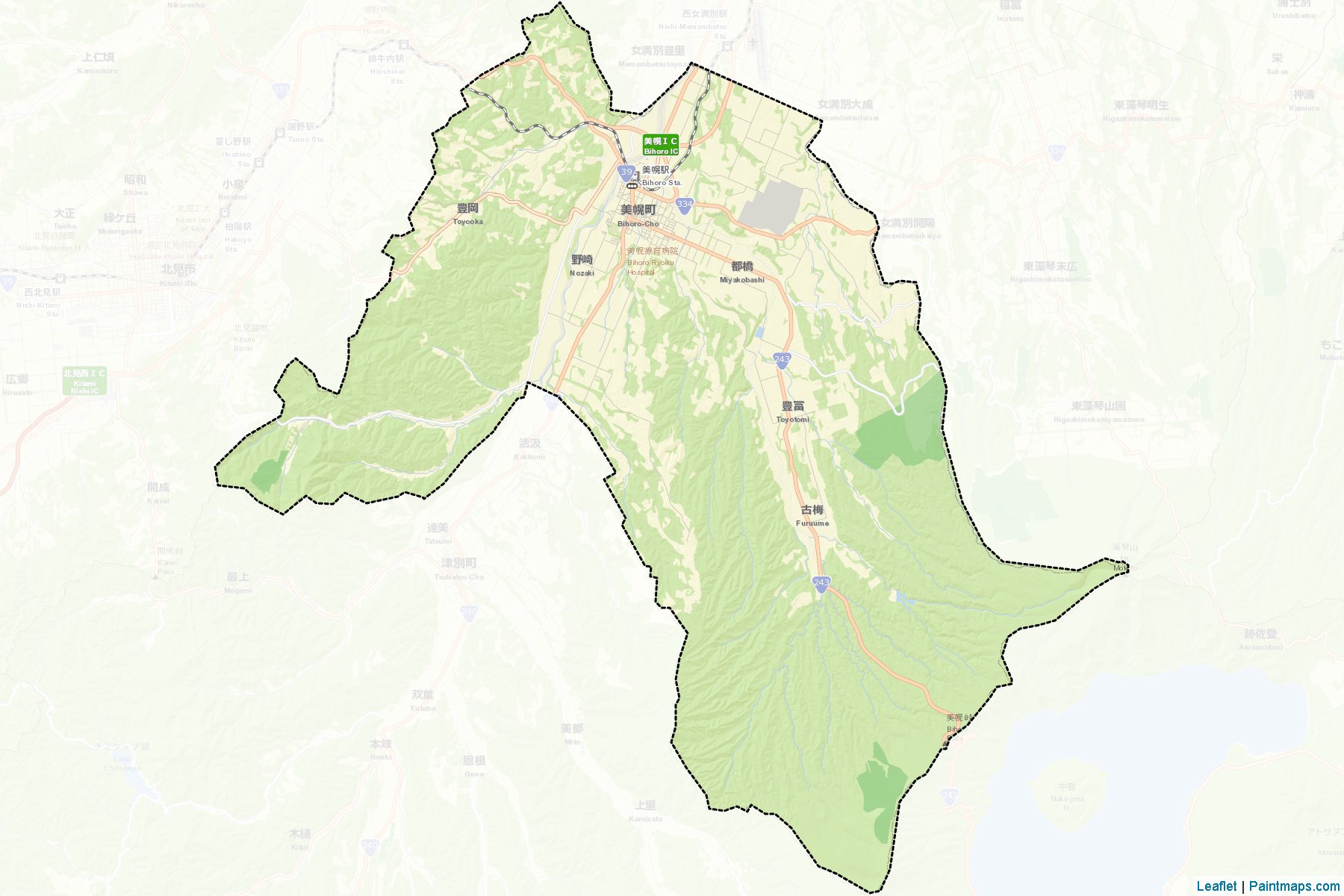 Bihoro (Hokkaido Prefecture) Map Cropping Samples-2