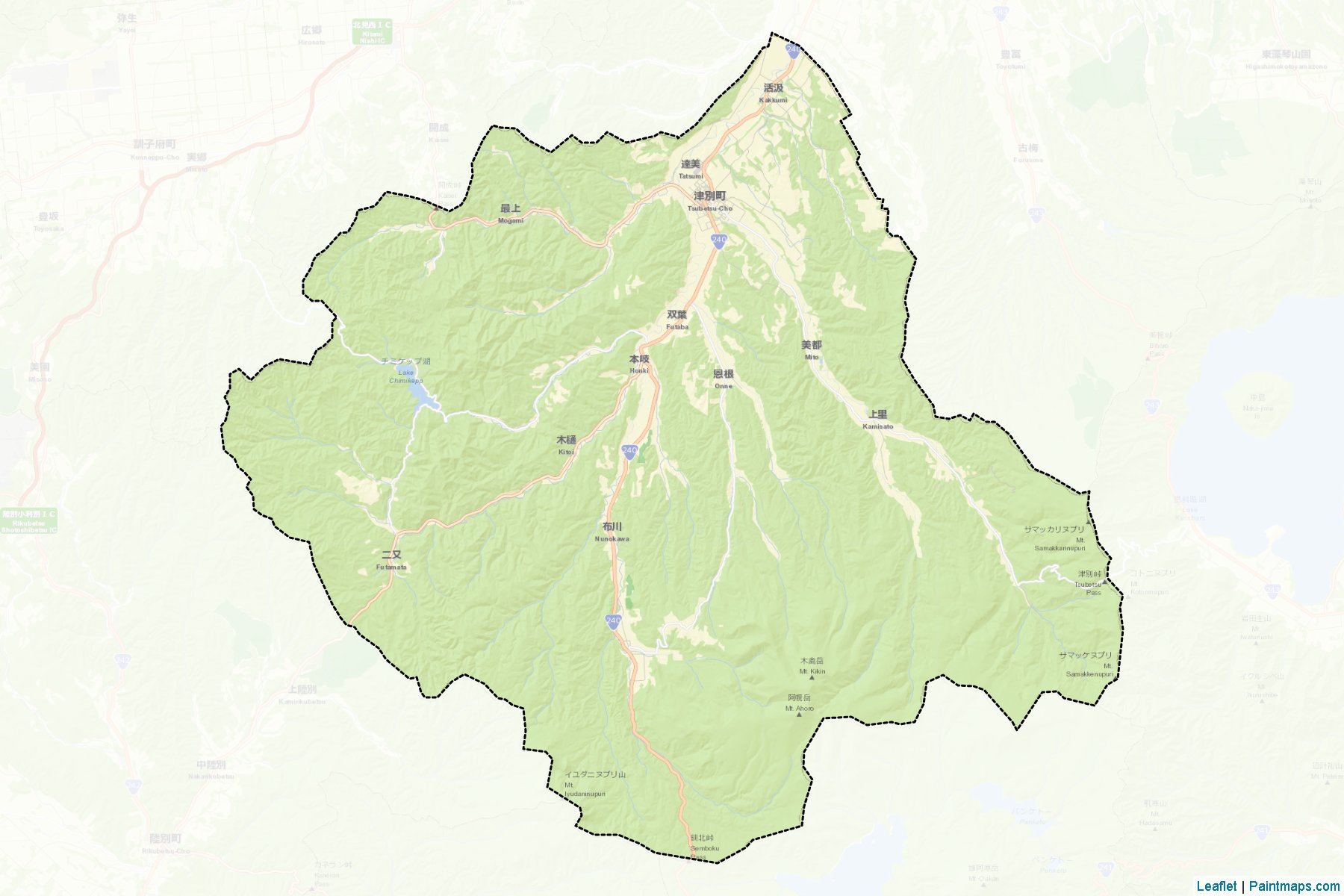 Tsubetsu (Hokkaido Prefecture) Map Cropping Samples-2