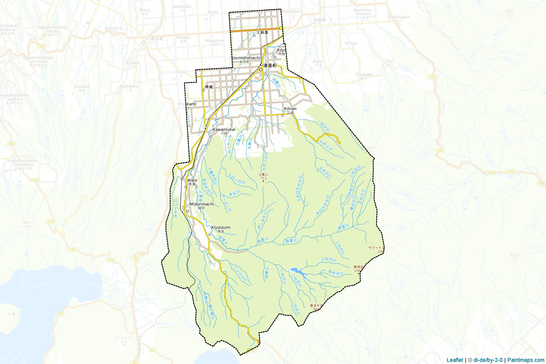 Muestras de recorte de mapas Kiyosato (Hokkaido)-1