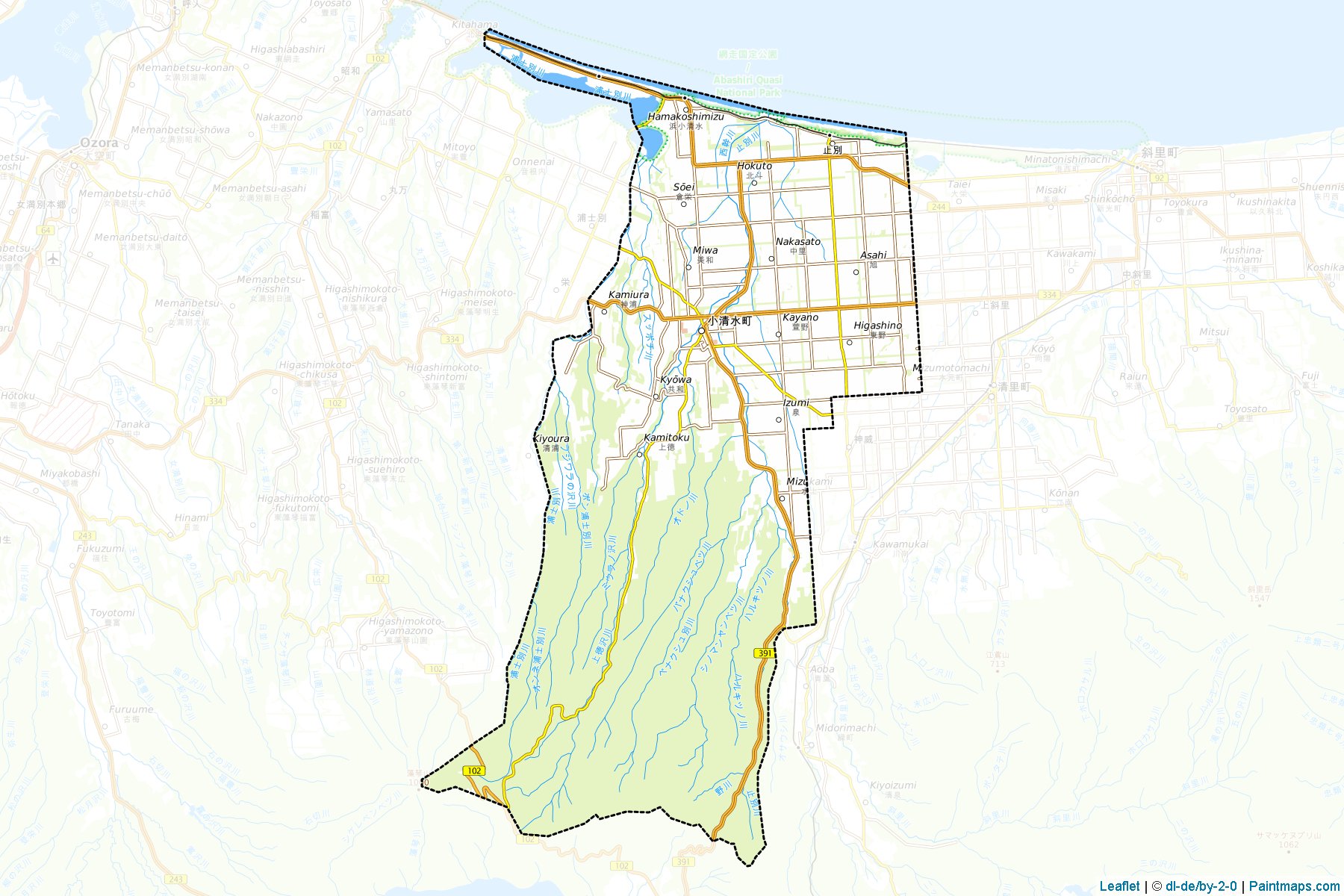 Muestras de recorte de mapas Koshimizu (Hokkaido)-1