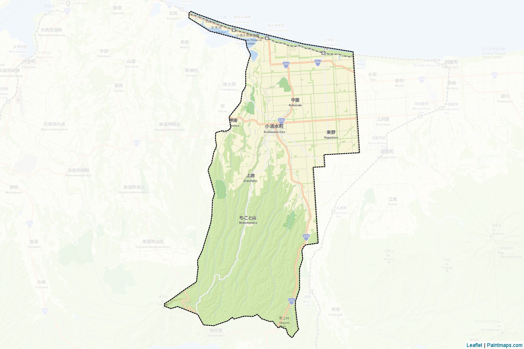 Koshimizu (Hokkaido Prefecture) Map Cropping Samples-2