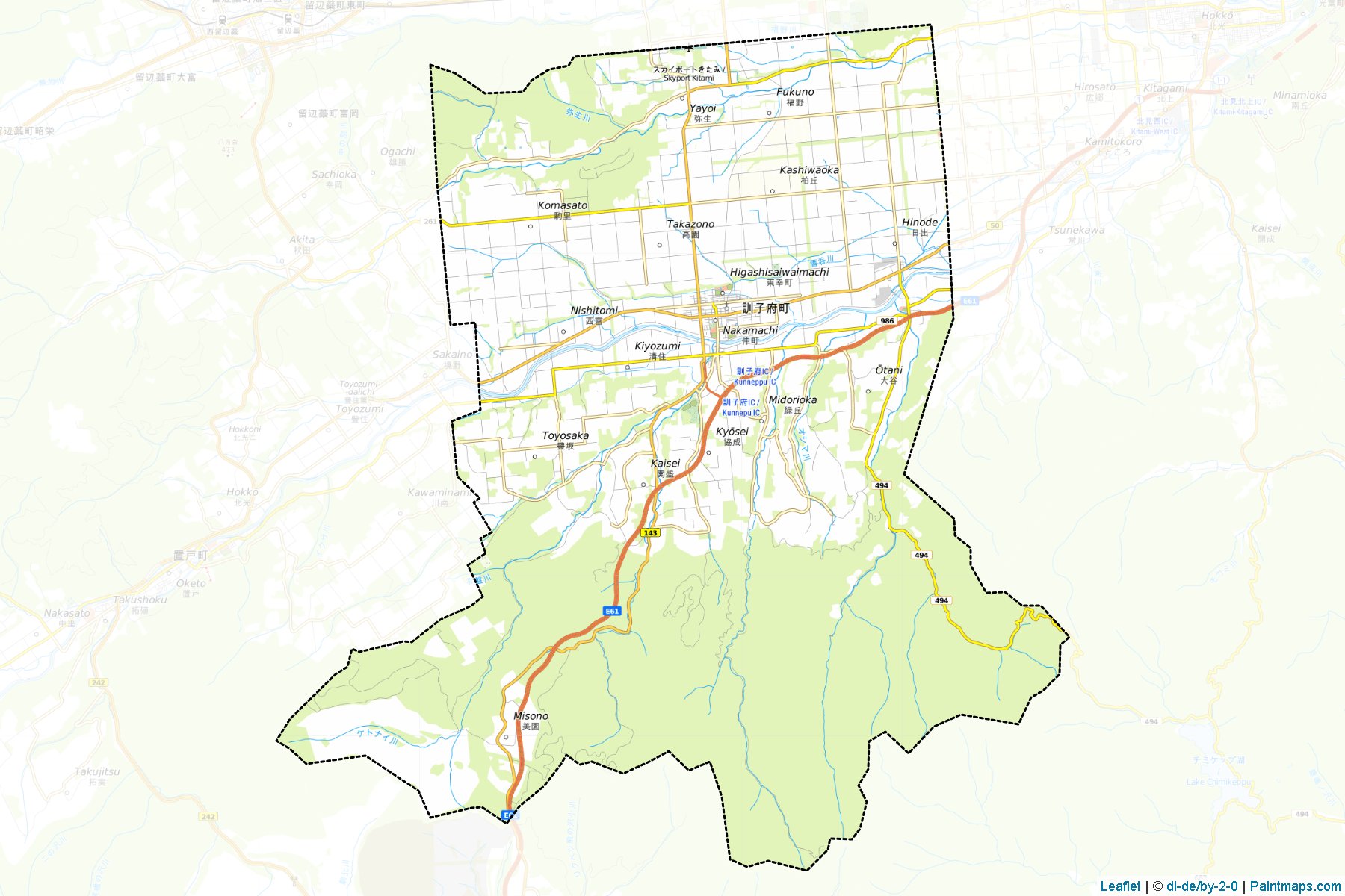 Kunneppu (Hokkaido Prefecture) Map Cropping Samples-1