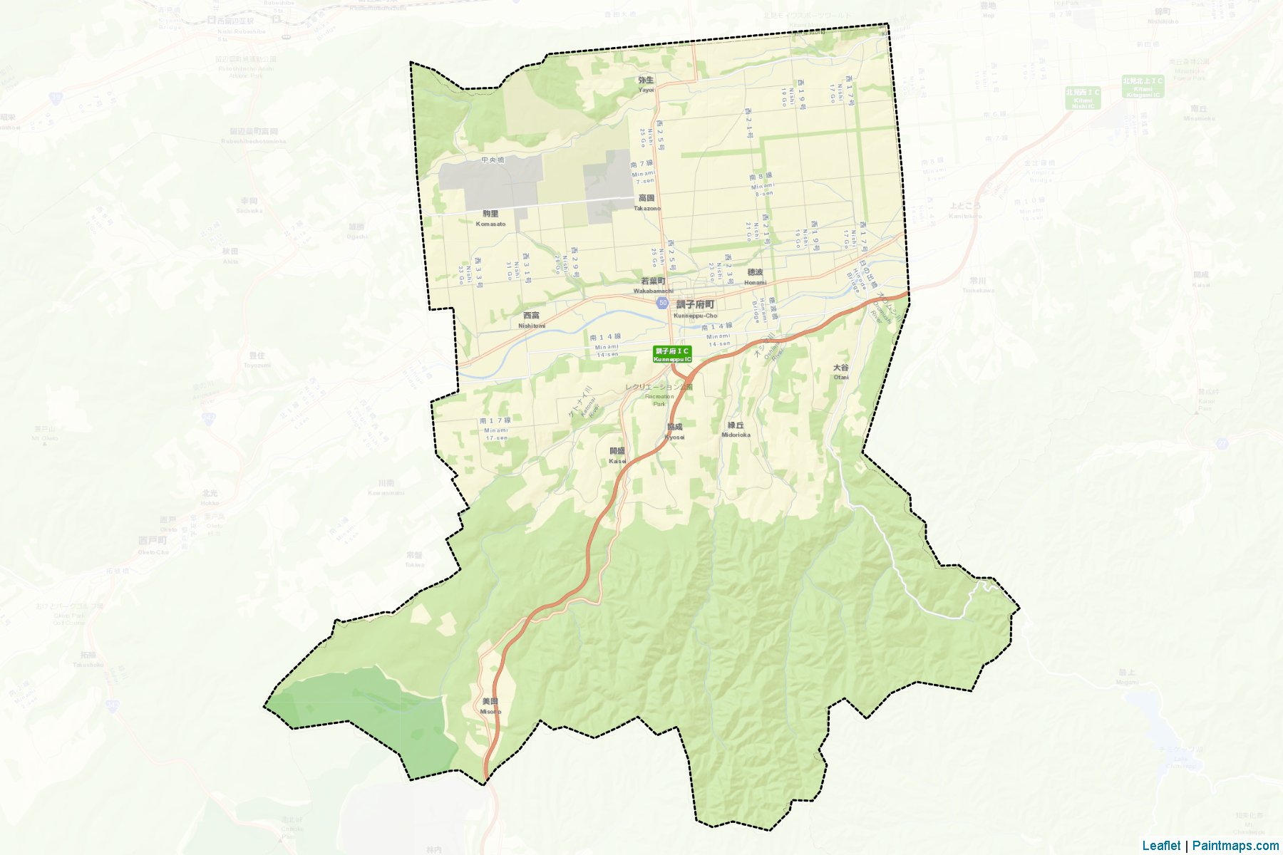 Kunneppu (Hokkaido Prefecture) Map Cropping Samples-2