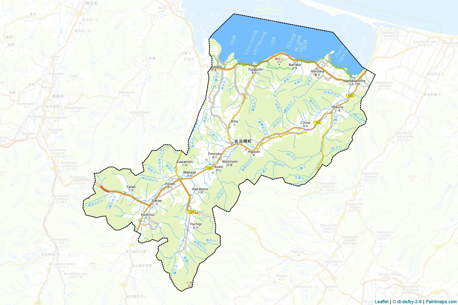 Saroma (Hokkaido Prefecture) Map Cropping Samples-1