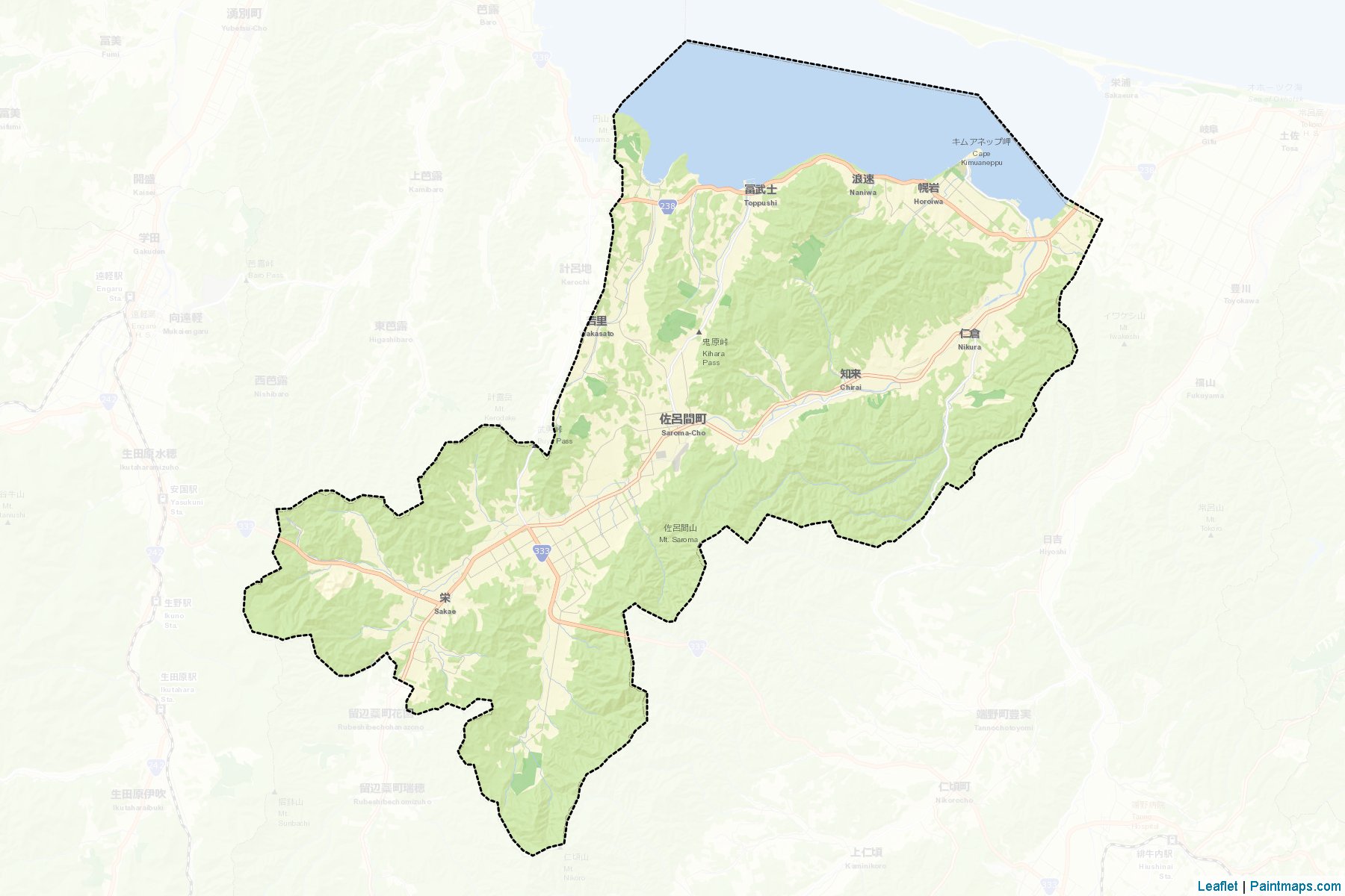 Saroma (Hokkaido Prefecture) Map Cropping Samples-2