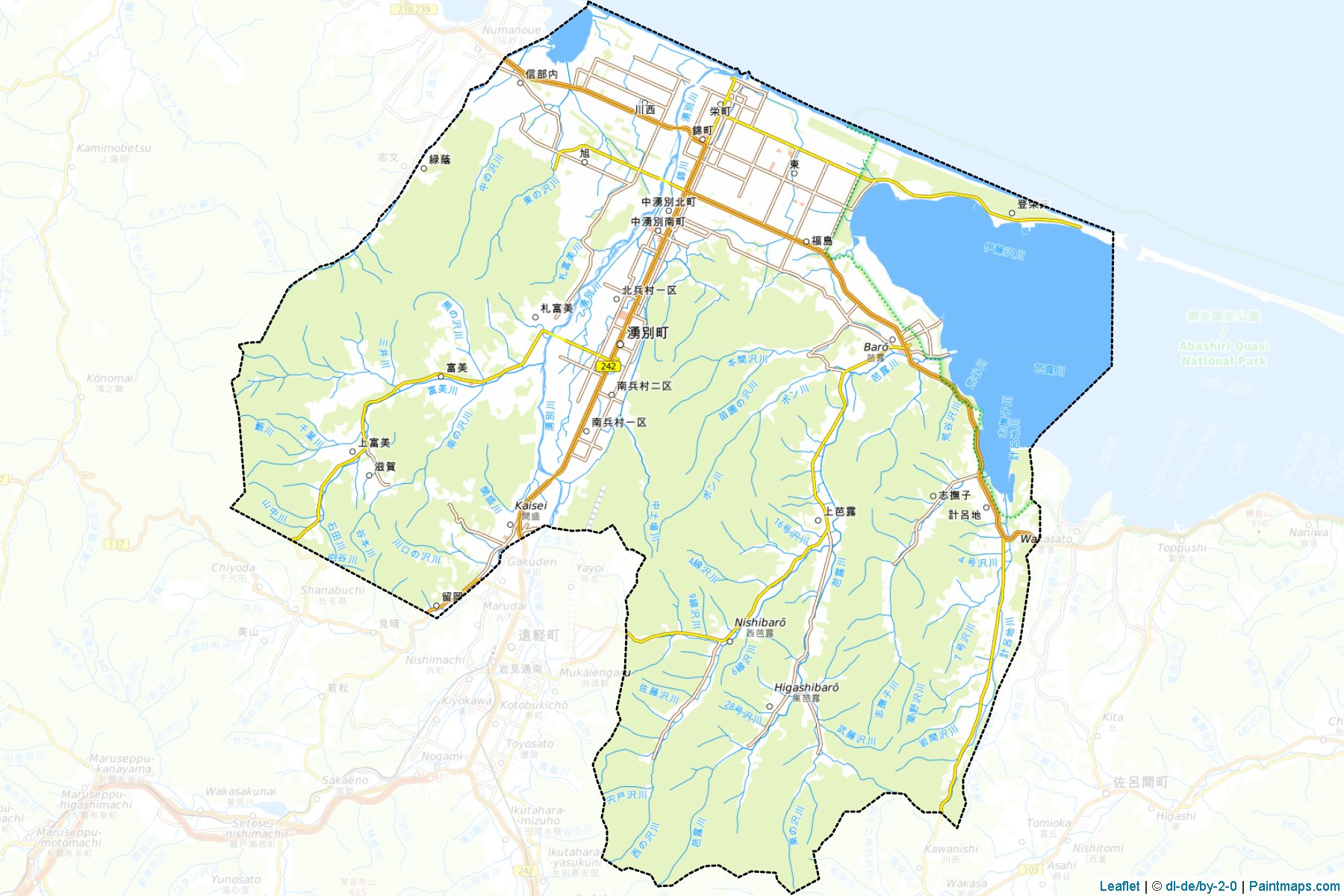 Yubetsu (Hokkaido Prefecture) Map Cropping Samples-1