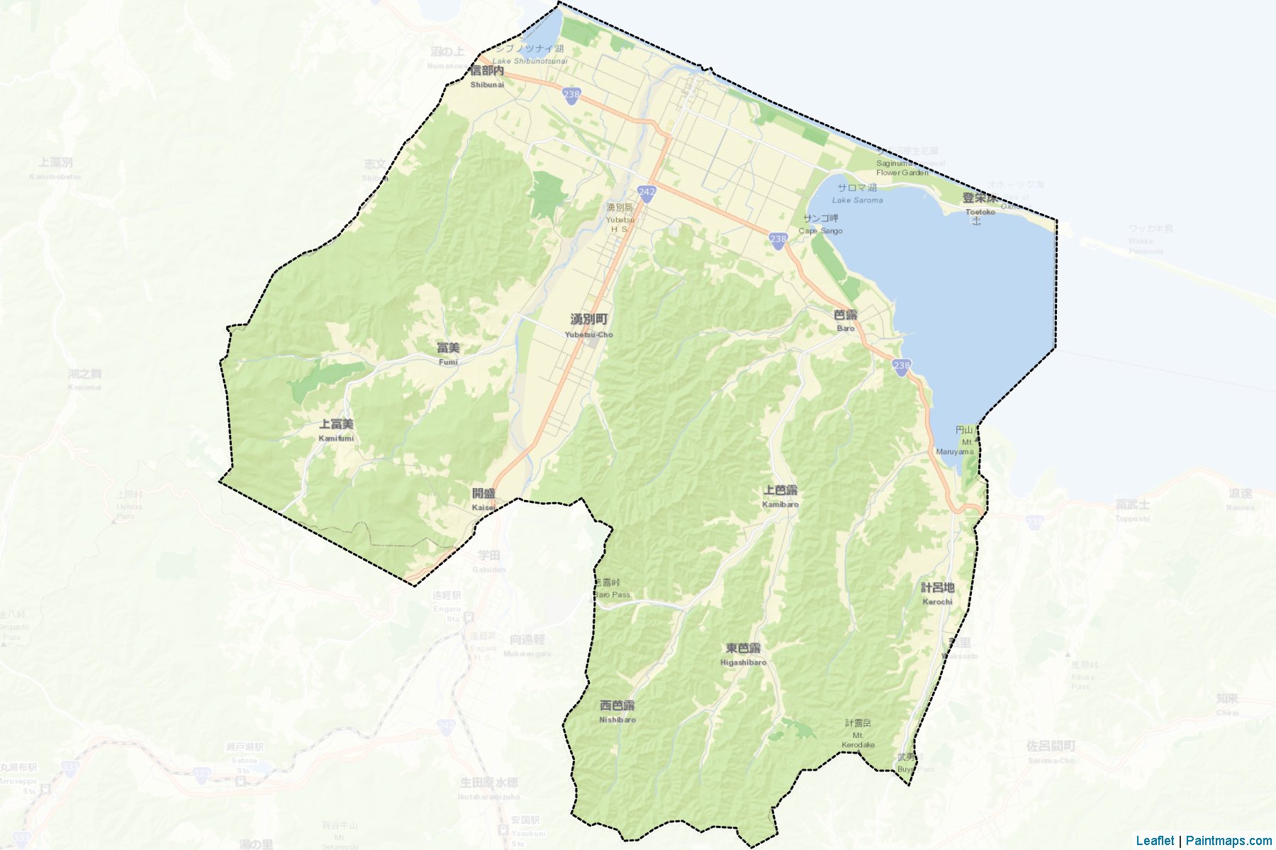 Yubetsu (Hokkaido Prefecture) Map Cropping Samples-2