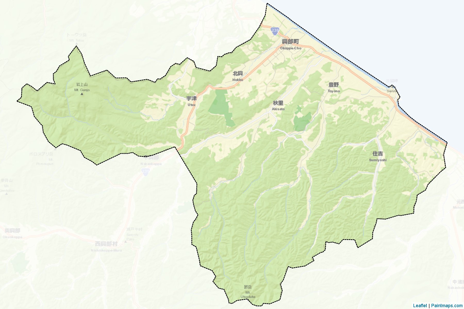 Muestras de recorte de mapas Okoppe (Hokkaido)-2