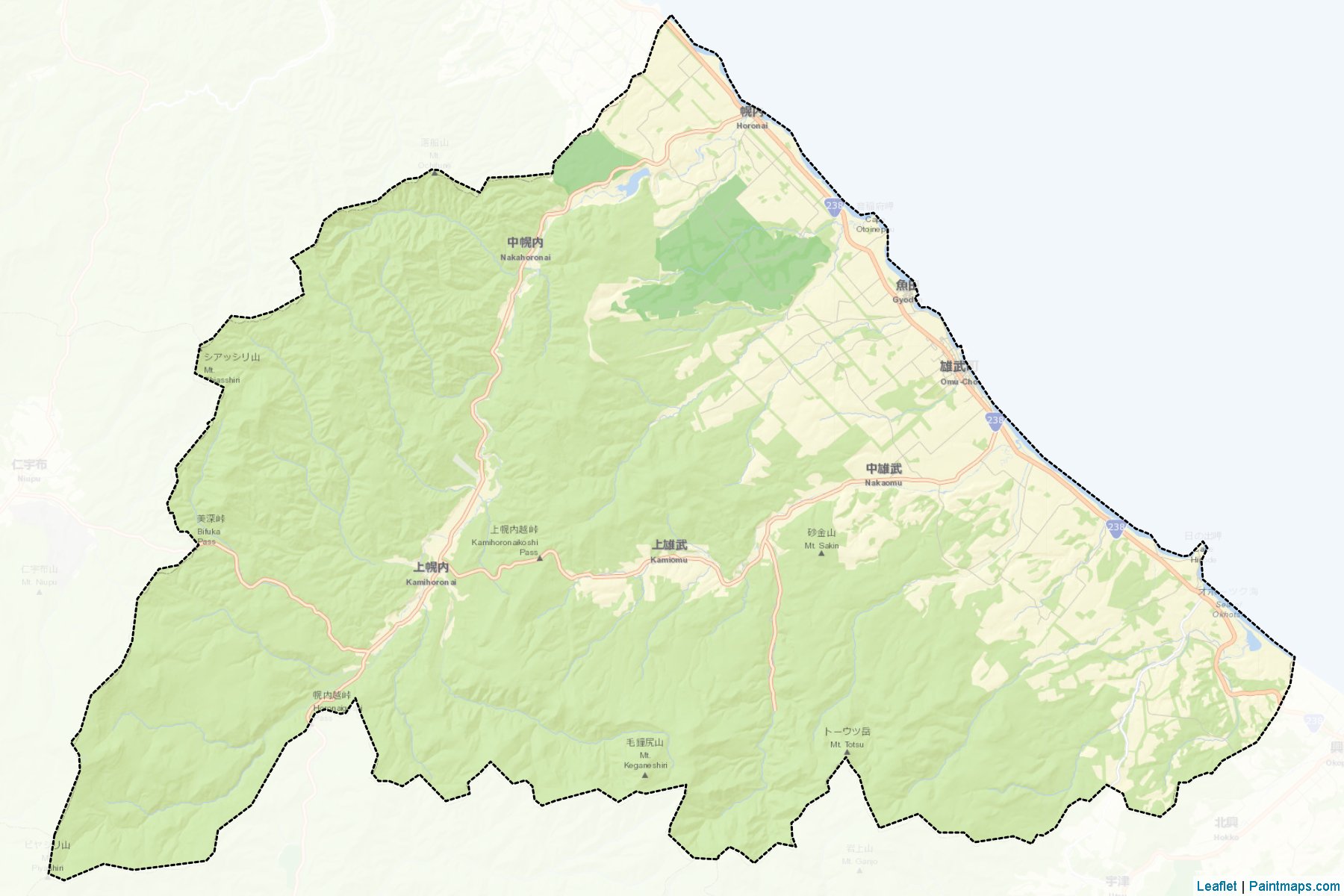 Muestras de recorte de mapas Omu (Hokkaido)-2