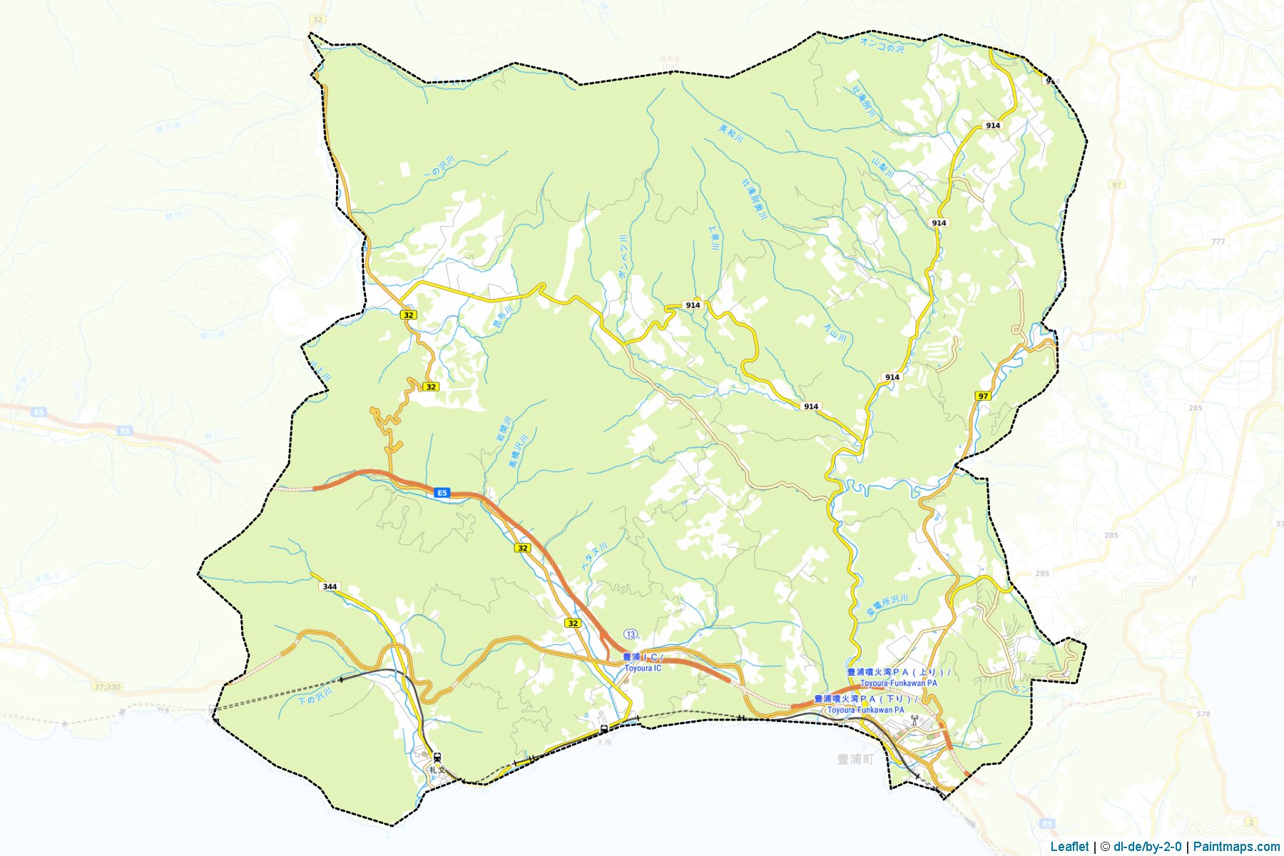 Toyoura (Hokkaido Prefecture) Map Cropping Samples-1