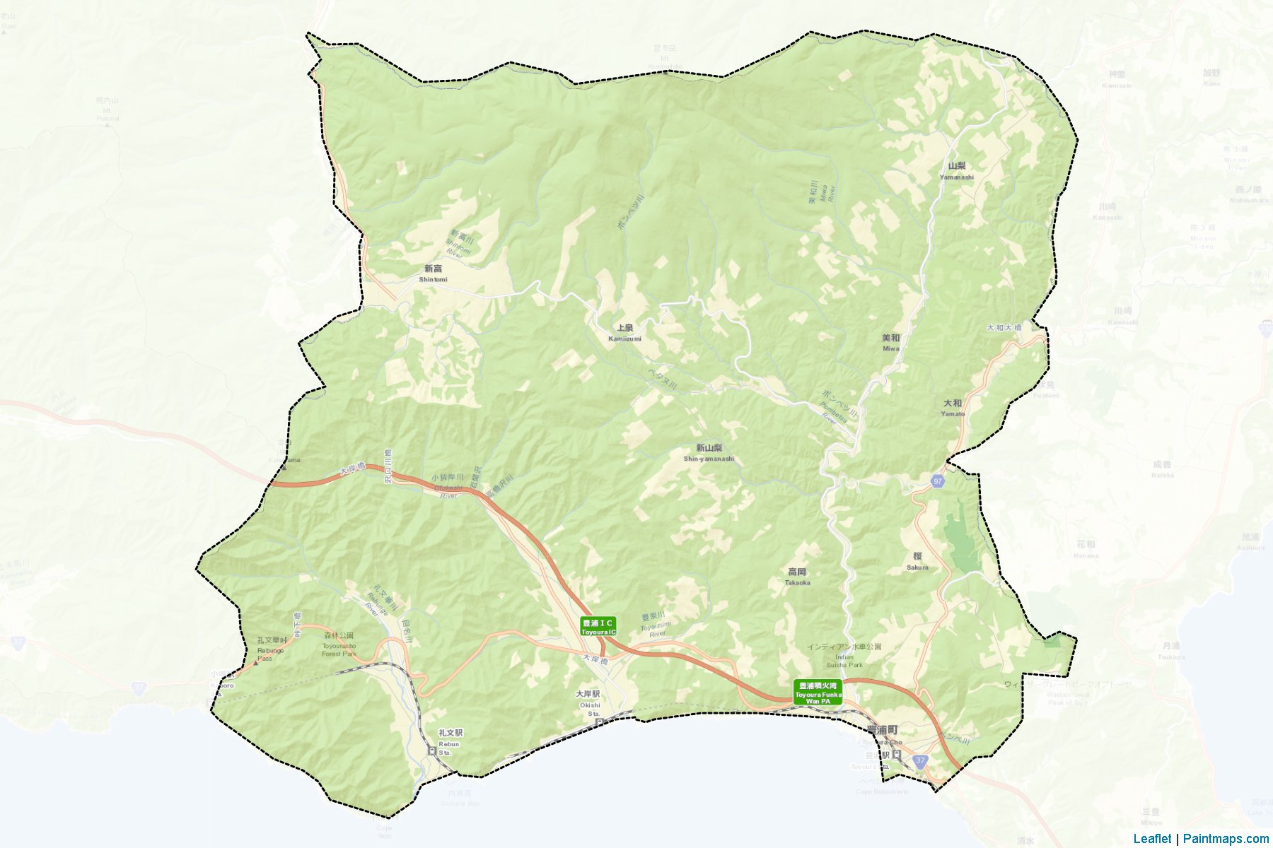 Toyoura (Hokkaido Prefecture) Map Cropping Samples-2