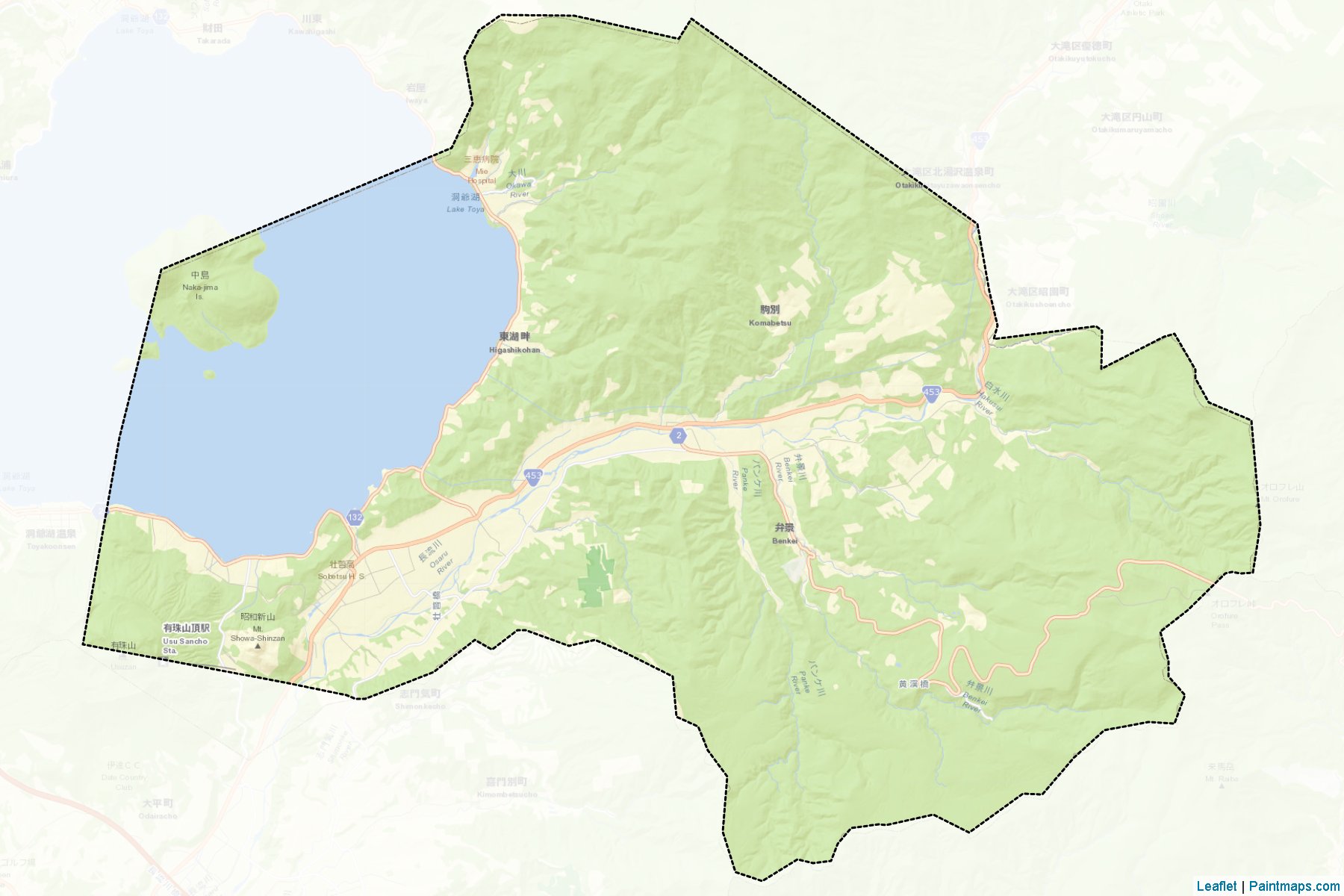 Sobetsu (Hokkaido Prefecture) Map Cropping Samples-2