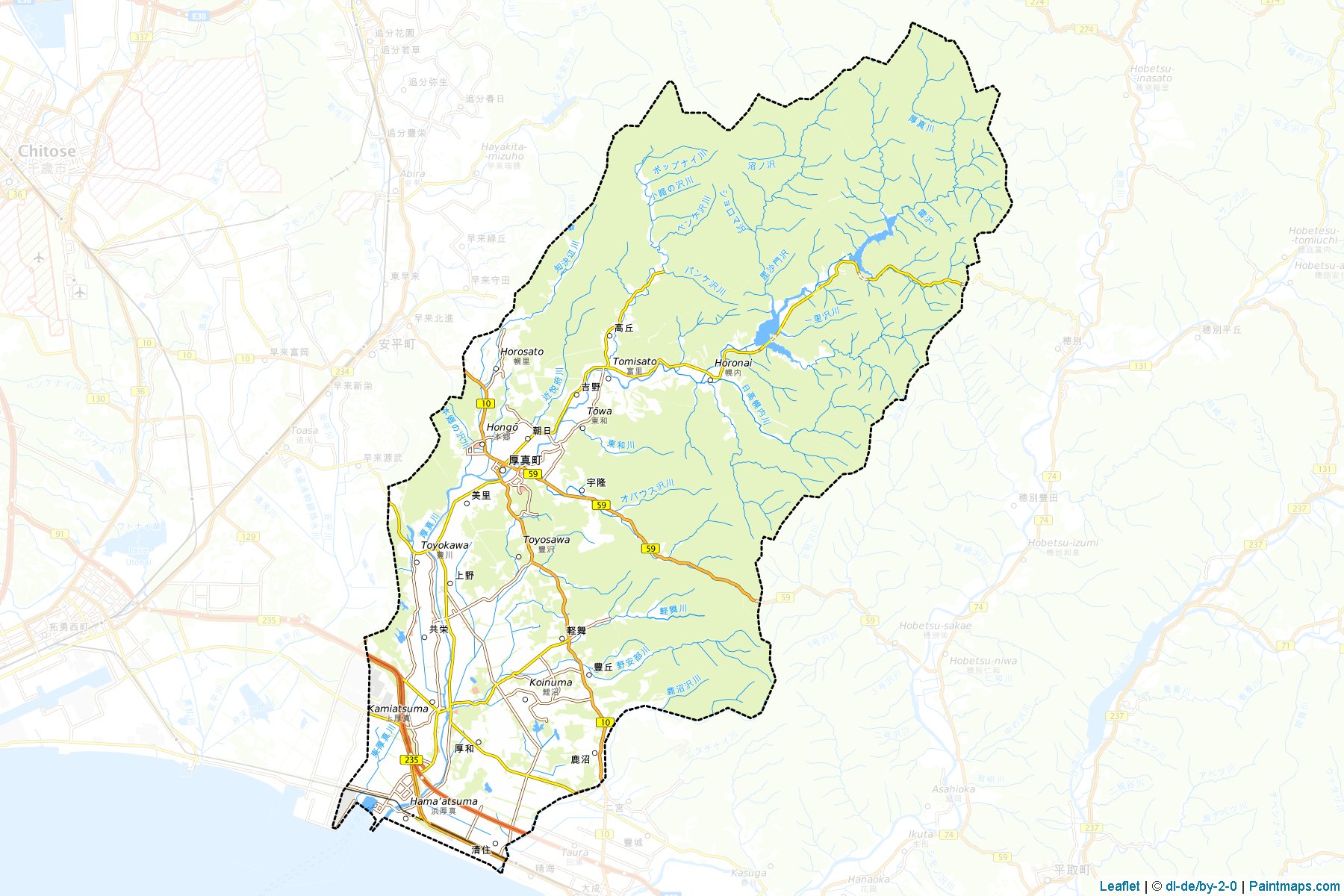 Atsuma (Hokkaido Prefecture) Map Cropping Samples-1