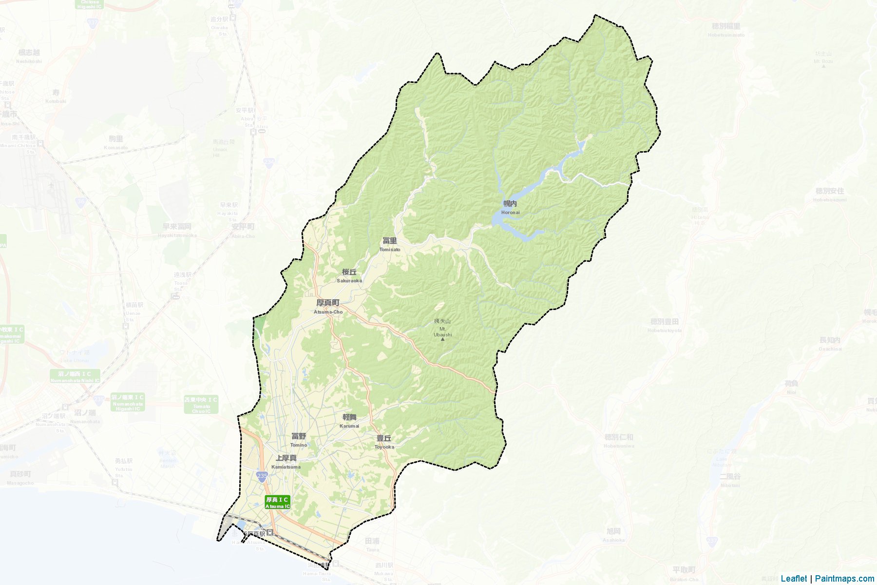 Atsuma (Hokkaido Prefecture) Map Cropping Samples-2