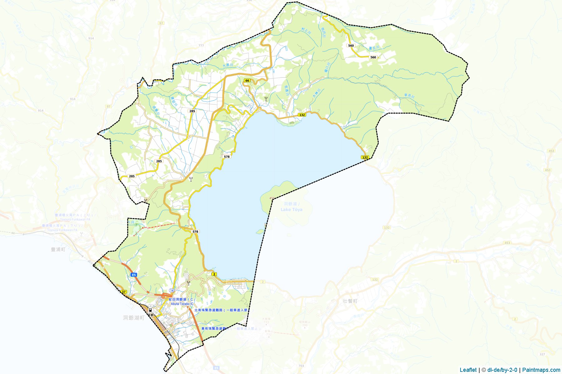 Toyako (Hokkaido Prefecture) Map Cropping Samples-1