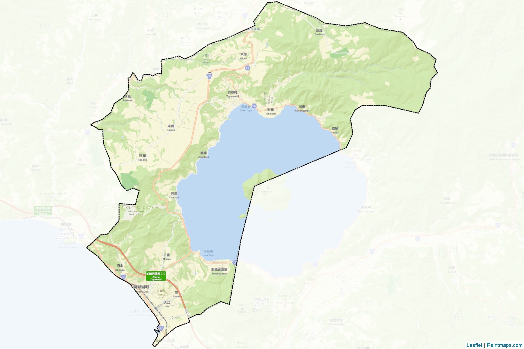 Toyako (Hokkaido Prefecture) Map Cropping Samples-2