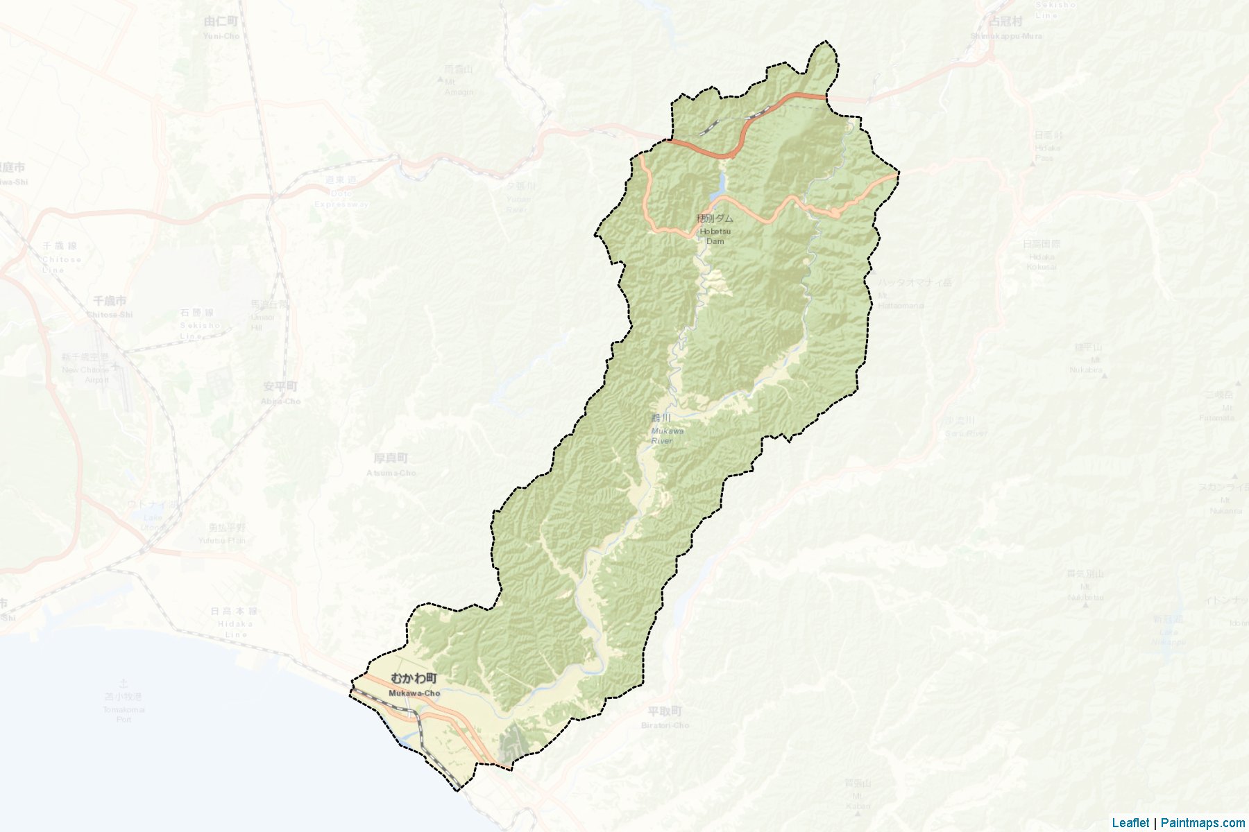 Mukawa (Hokkaido Prefecture) Map Cropping Samples-2