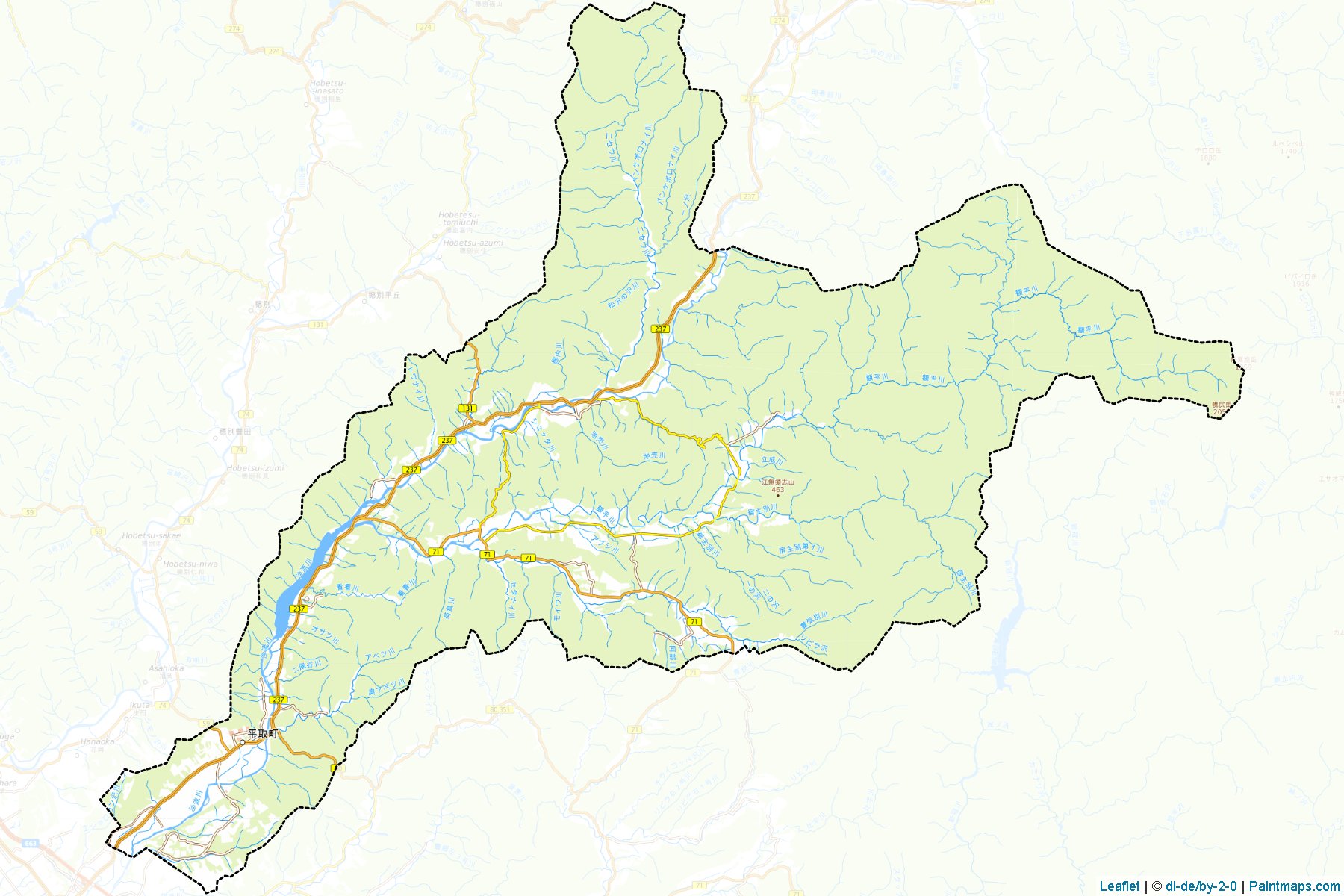 Muestras de recorte de mapas Biratori (Hokkaido)-1