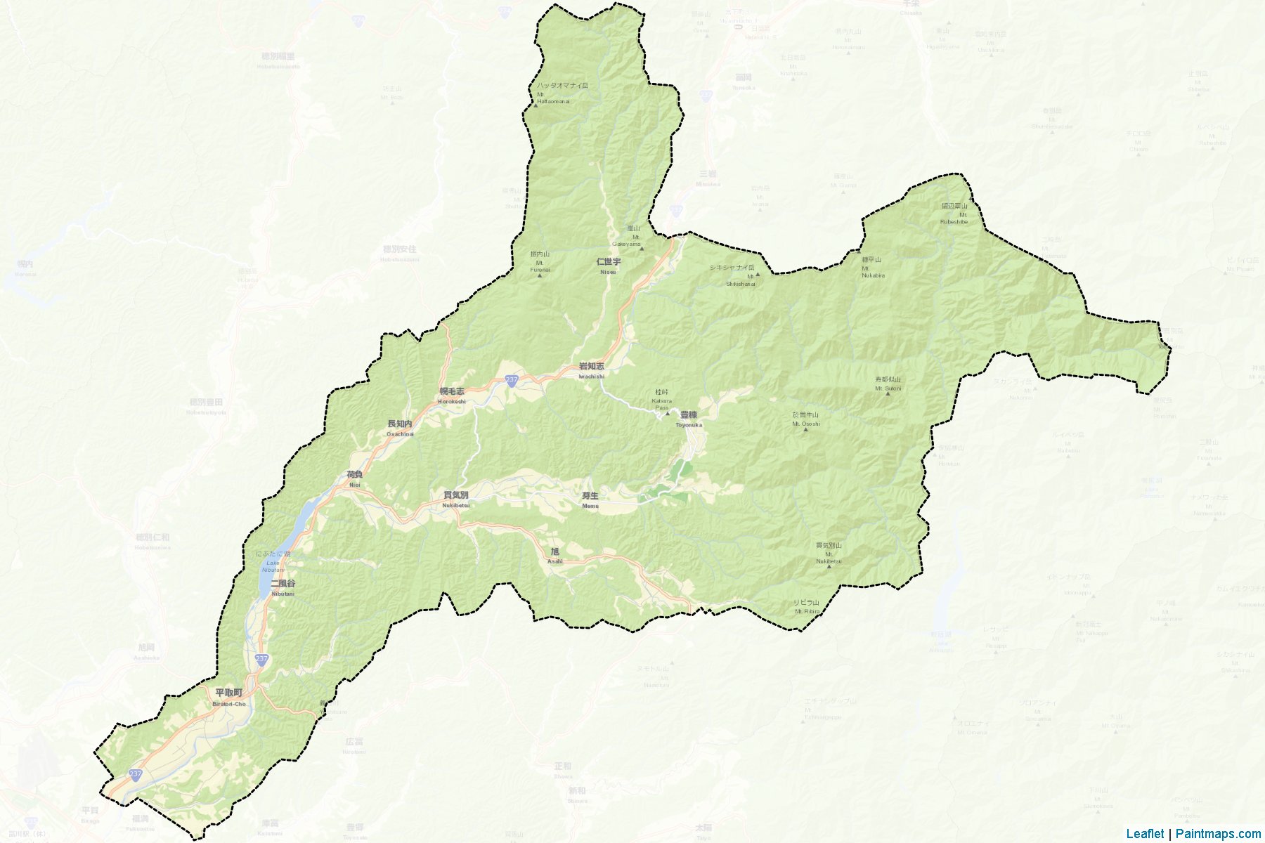 Muestras de recorte de mapas Biratori (Hokkaido)-2