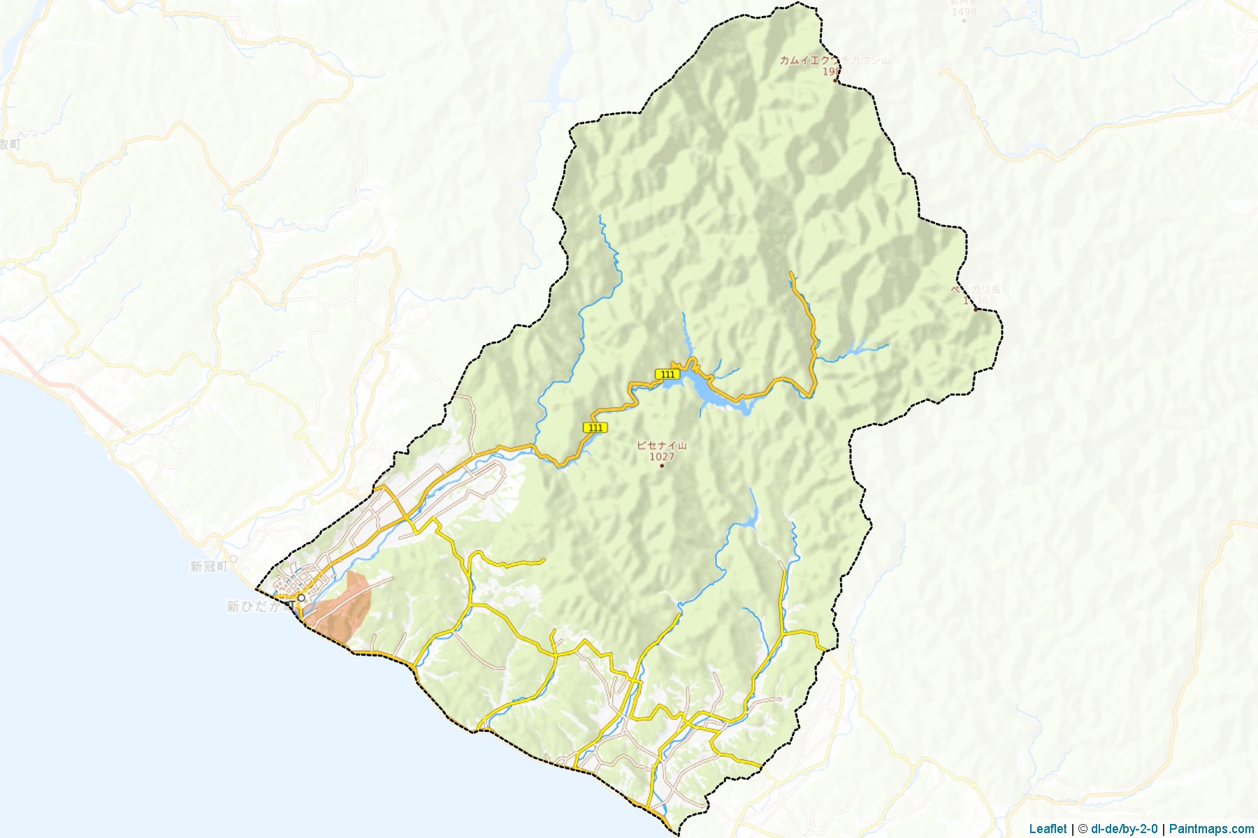 Shinhidaka (Hokkaido Prefecture) Map Cropping Samples-1