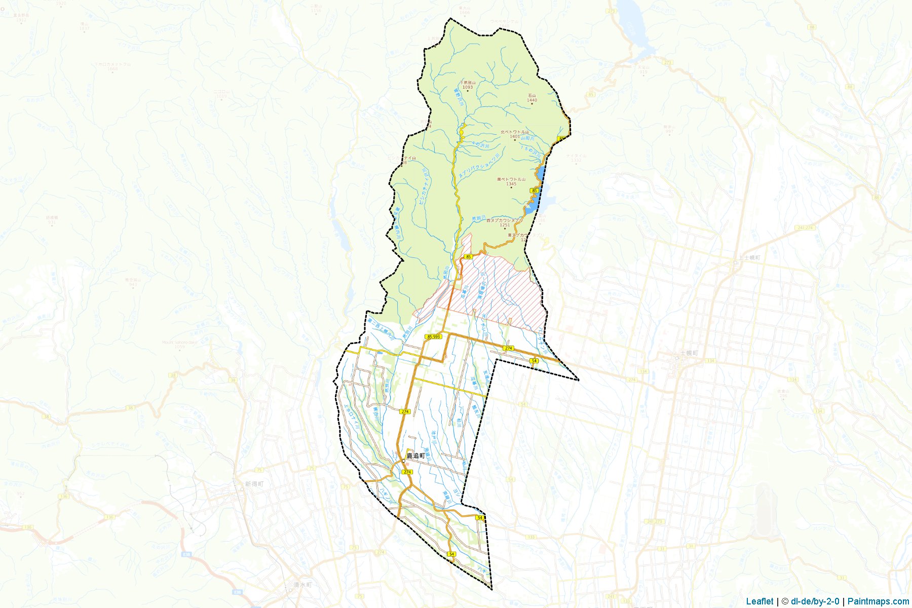 Muestras de recorte de mapas Shikaoi (Hokkaido)-1